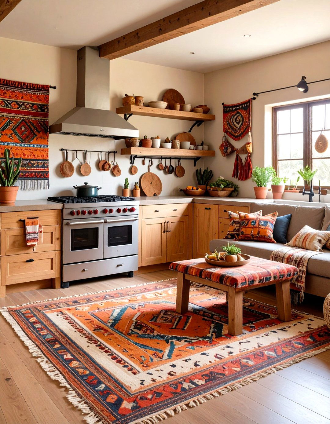 Layering Textiles and Patterns - 20 Southwestern Kitchen Ideas