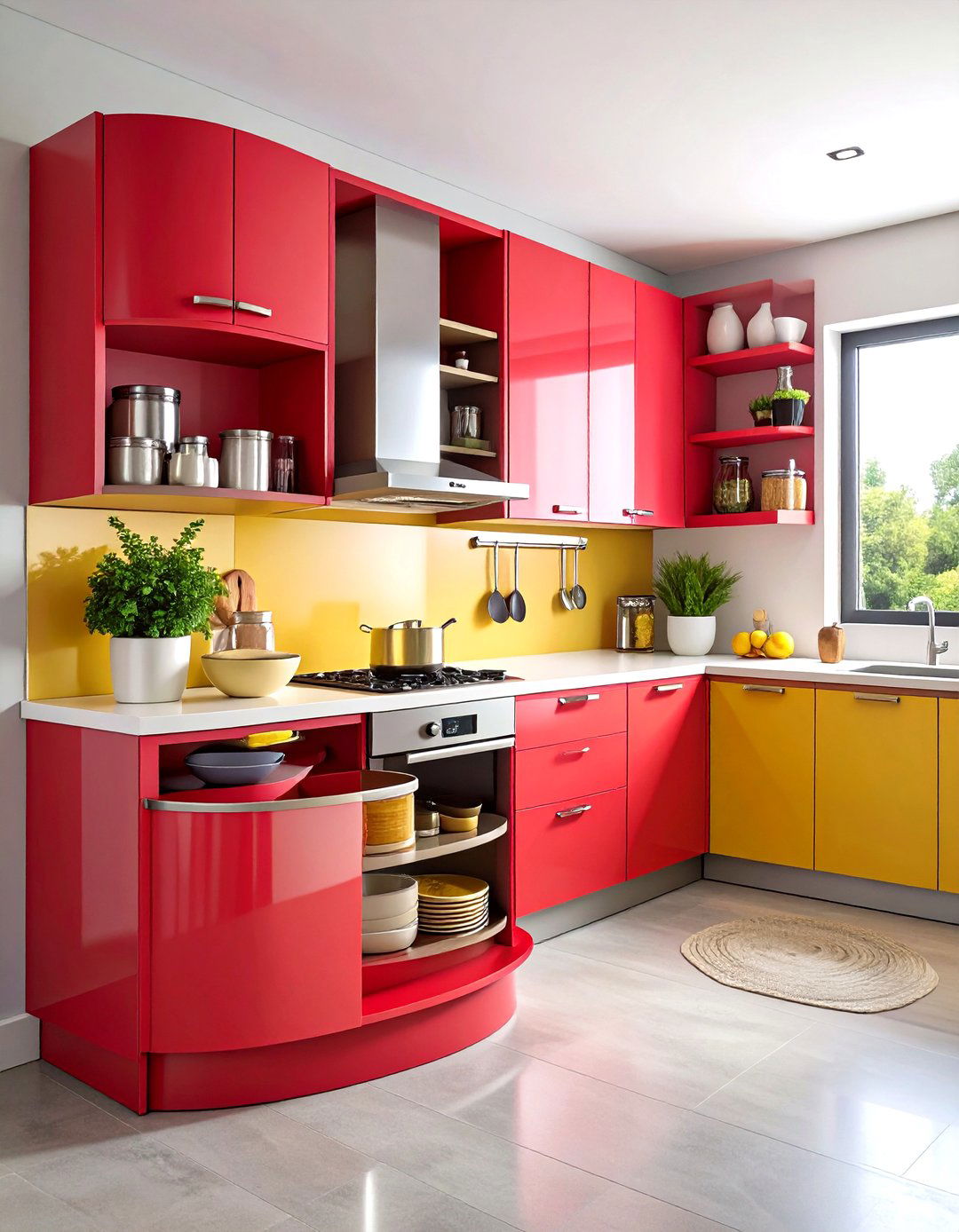 Lazy Susan Corner Cabinet with Rotating Shelves - 20 Corner Cabinet Ideas