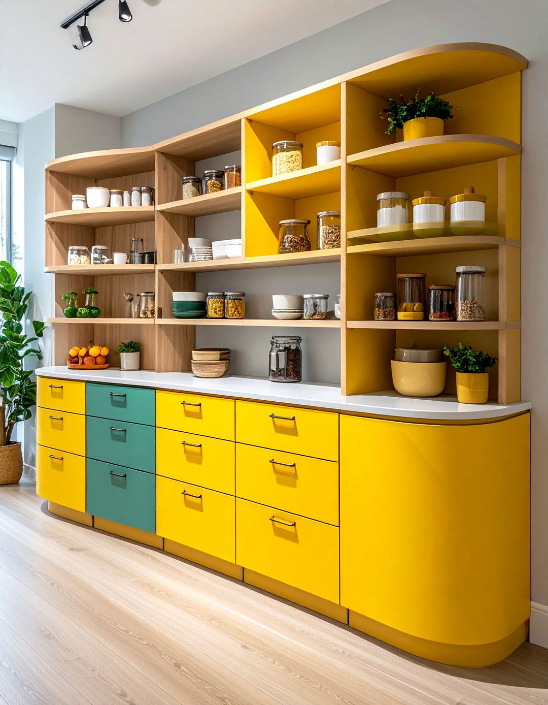 Lazy Susan Corner Pantry Shelving System - 20 Pantry Shelving Ideas