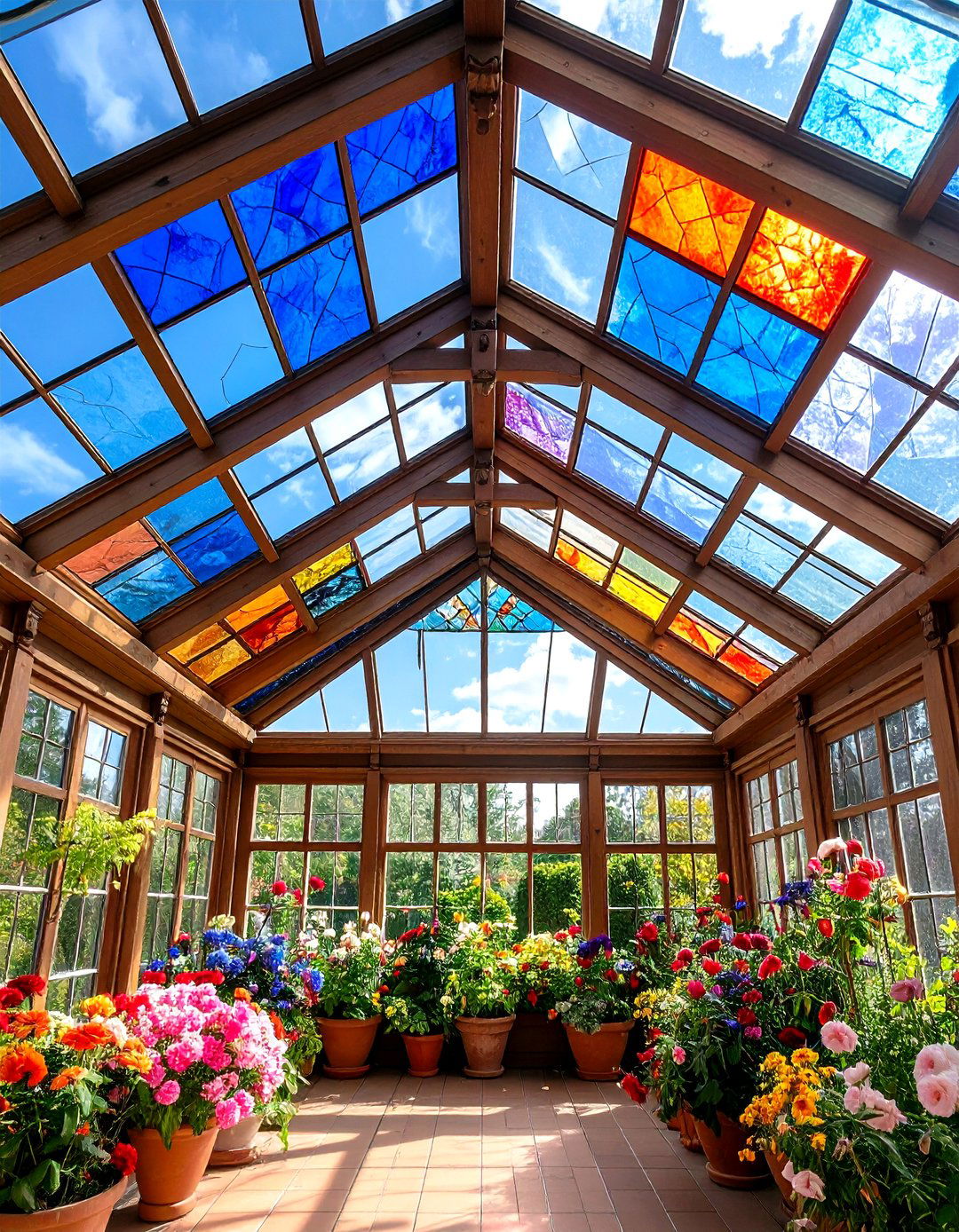 Leaded Glass Skylight - 20 Victorian Sunroom Ideas