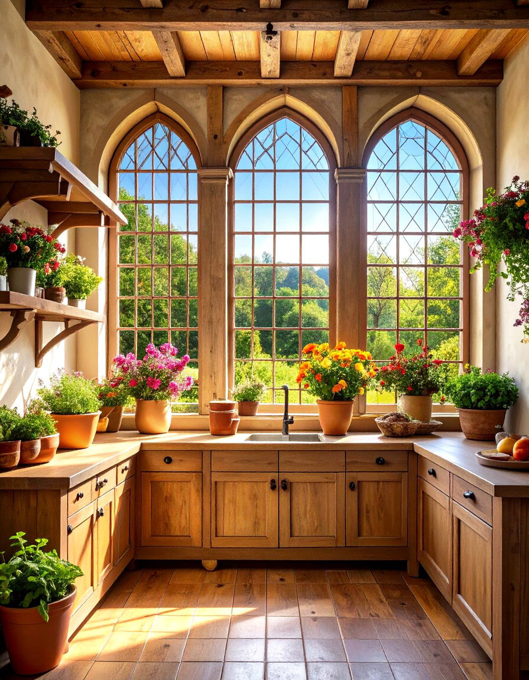 Leaded Glass Windows - 20 Tudor Kitchen Ideas
