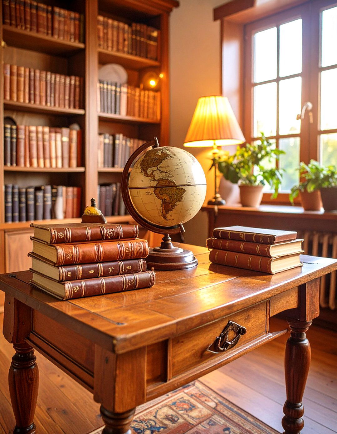 Leather Bound Books and Globes - 20 Steampunk Interior Design Ideas