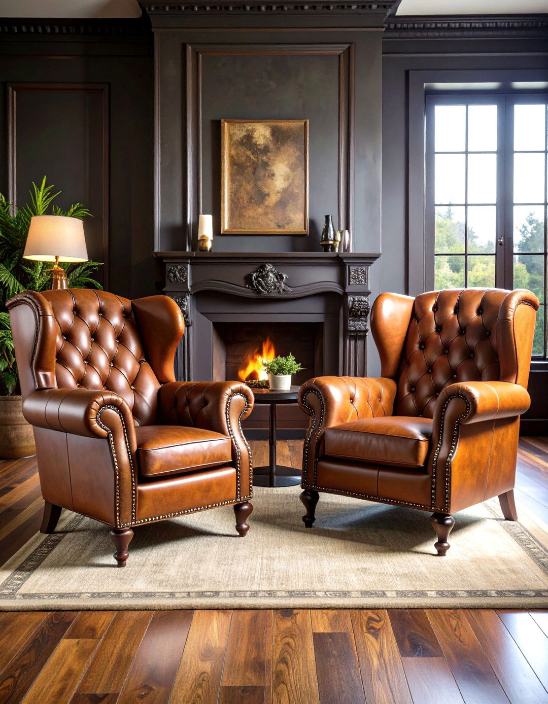 Leather Club Chairs in Front of Fireplace - 20 Chairs in Front of Fireplace Ideas