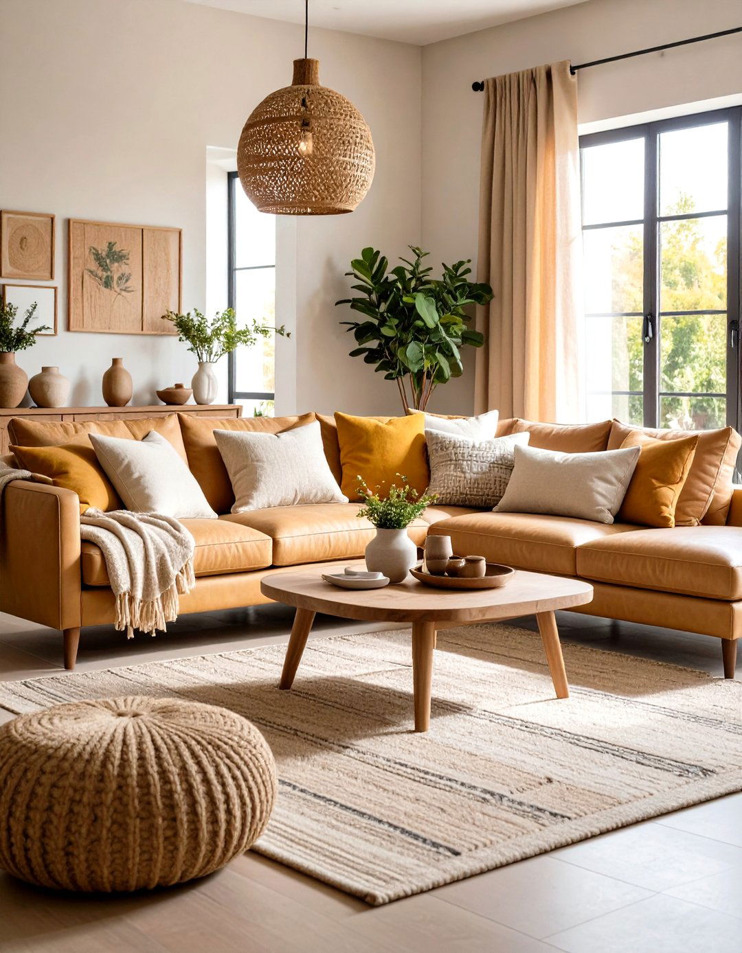 Leather Sofas and Natural Materials - 20 Tuscan Living Room Ideas