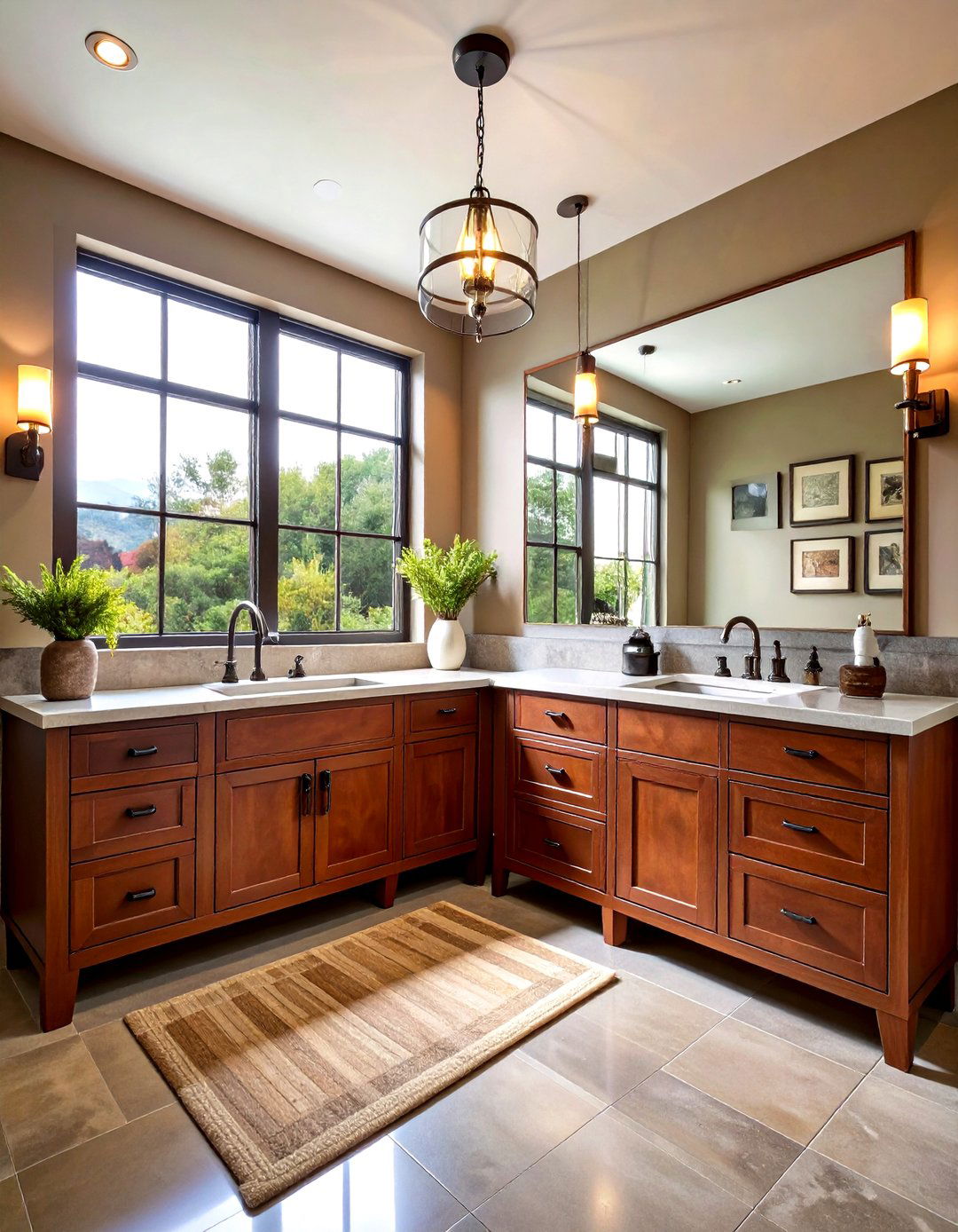 Leather and Saddle Brown Masculine Bathroom - 20 Masculine Bathroom Ideas