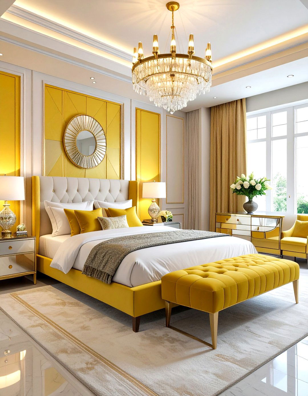 Lemon Art Deco Bedroom Glamour - 20 Lemon Bedroom Ideas