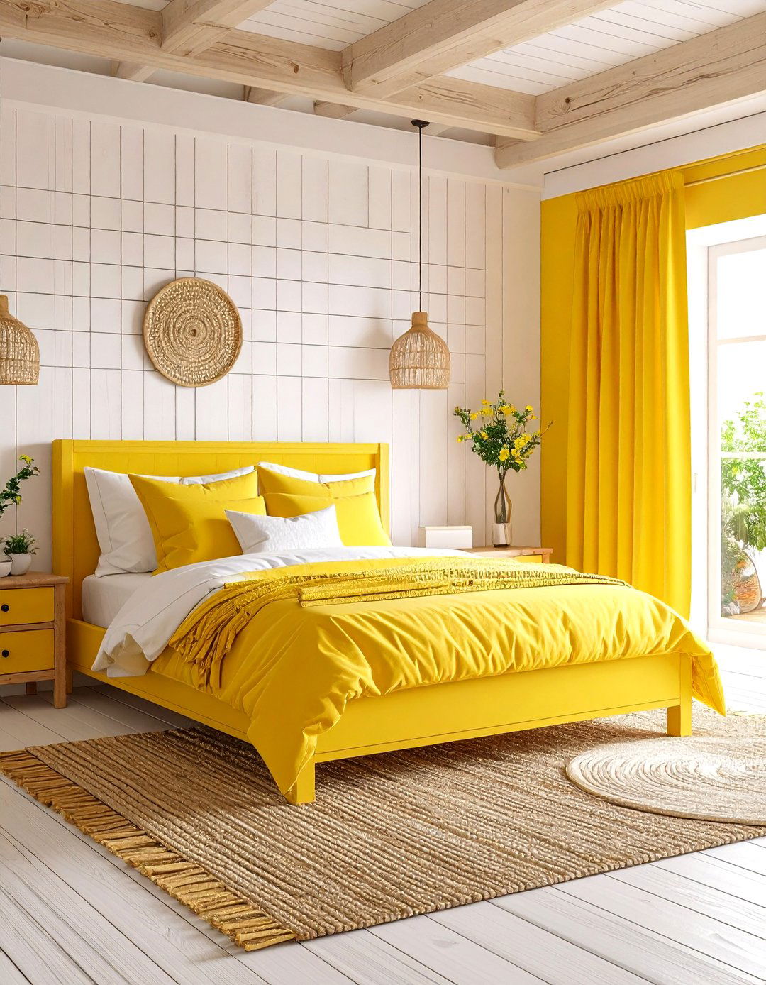 Lemon Coastal Bedroom Breeze - 20 Lemon Bedroom Ideas