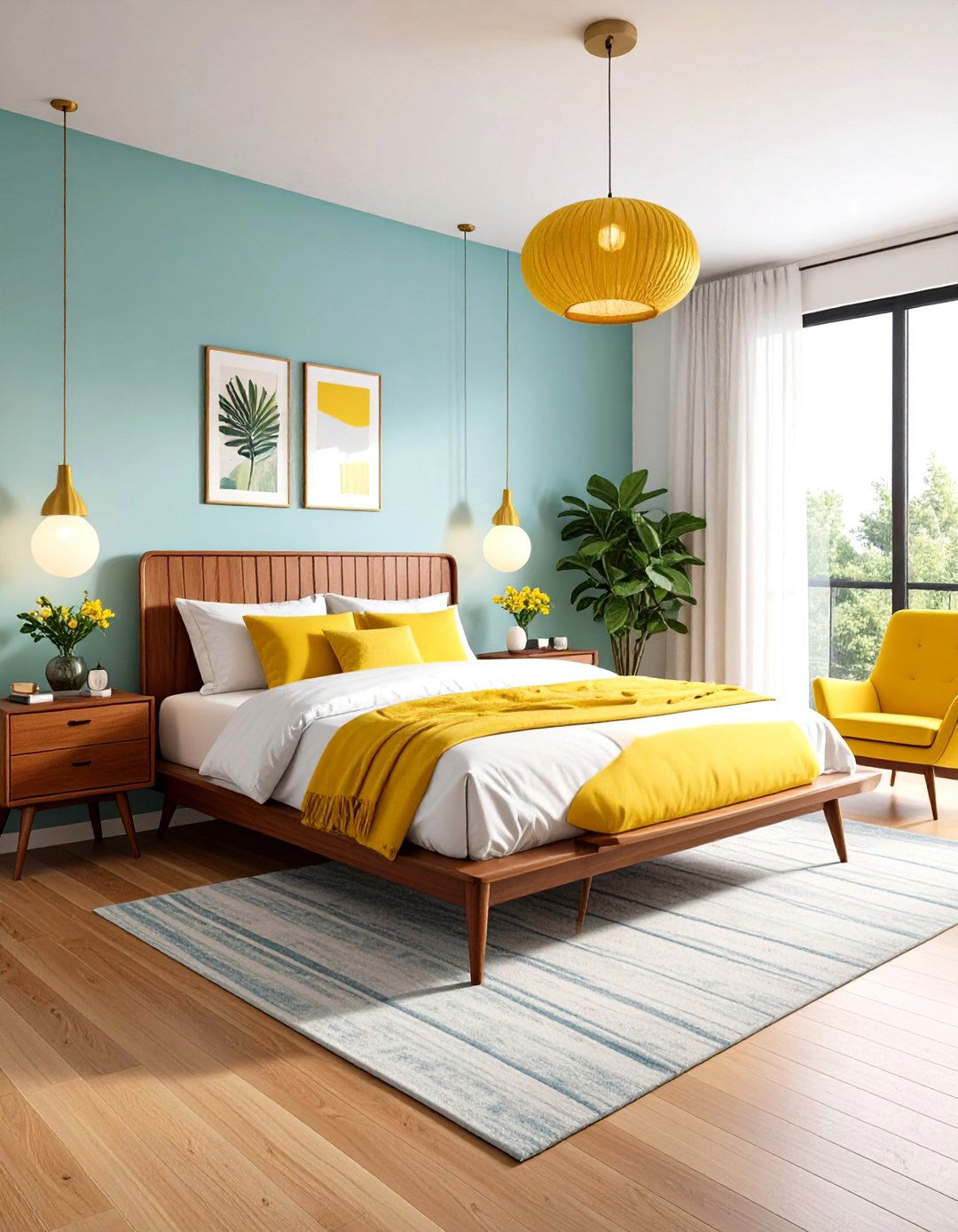 Lemon Mid Century Modern Bedroom - 20 Lemon Bedroom Ideas