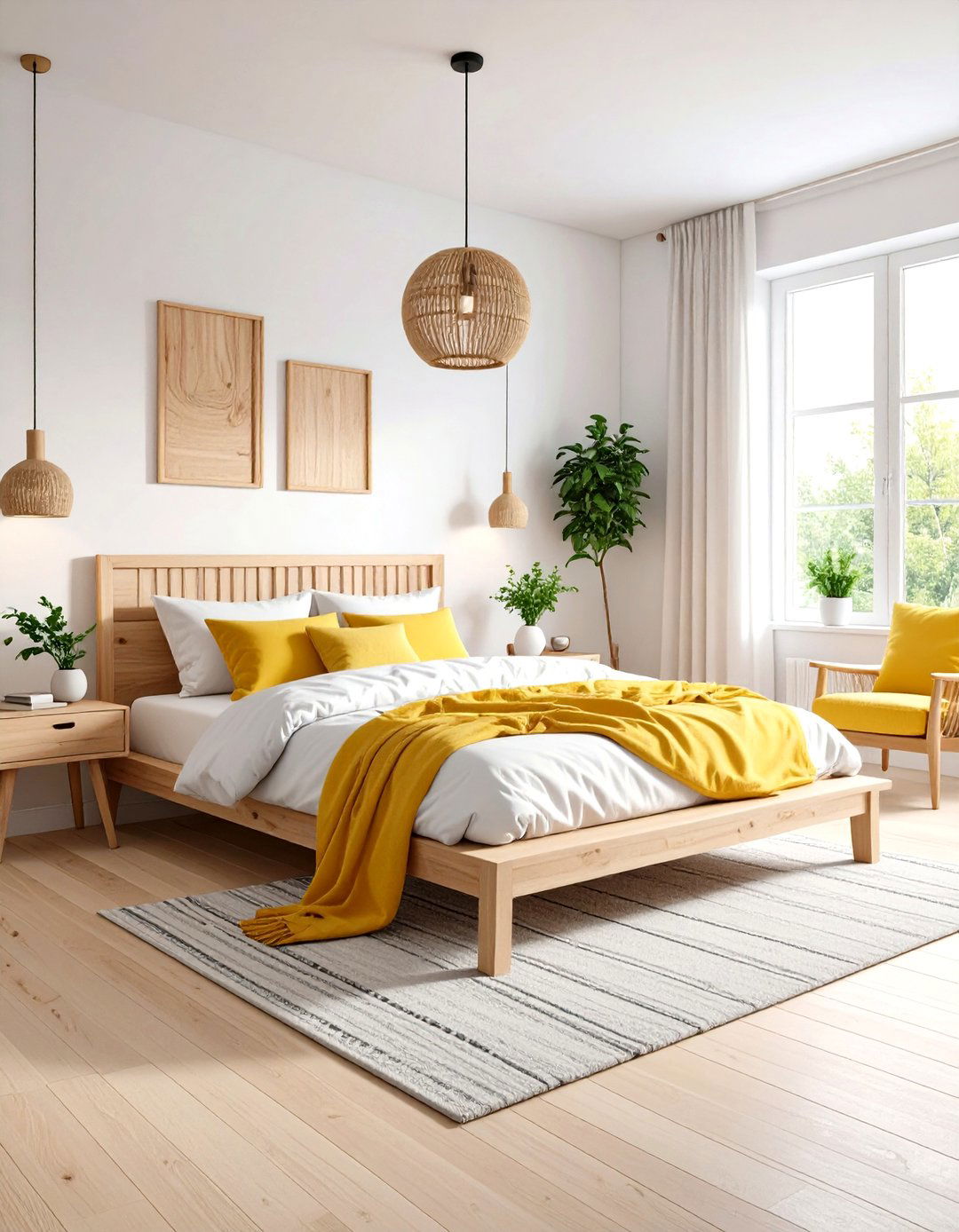Lemon Scandinavian Bedroom Design - 20 Lemon Bedroom Ideas