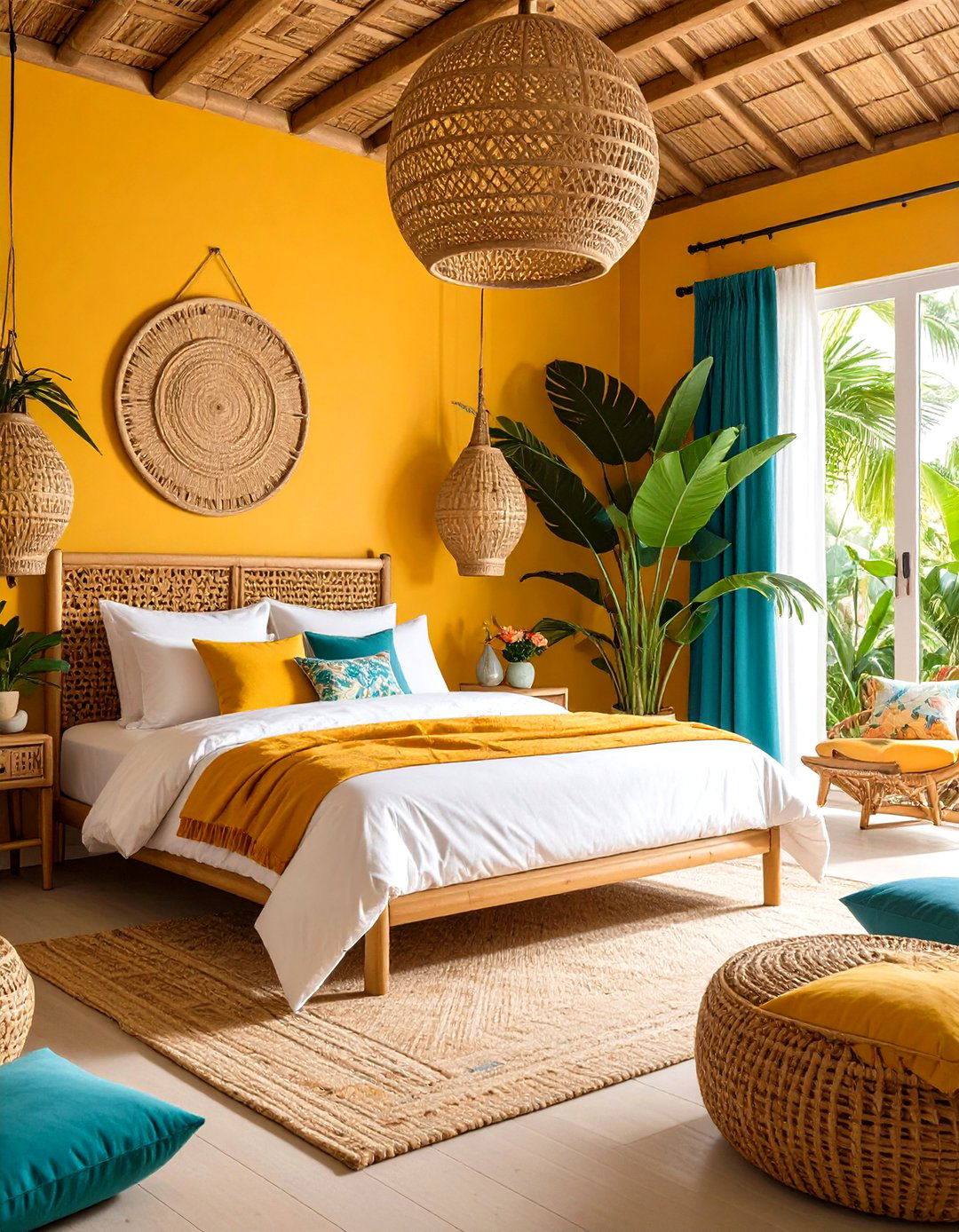 Lemon Tropical Bedroom Paradise - 20 Lemon Bedroom Ideas