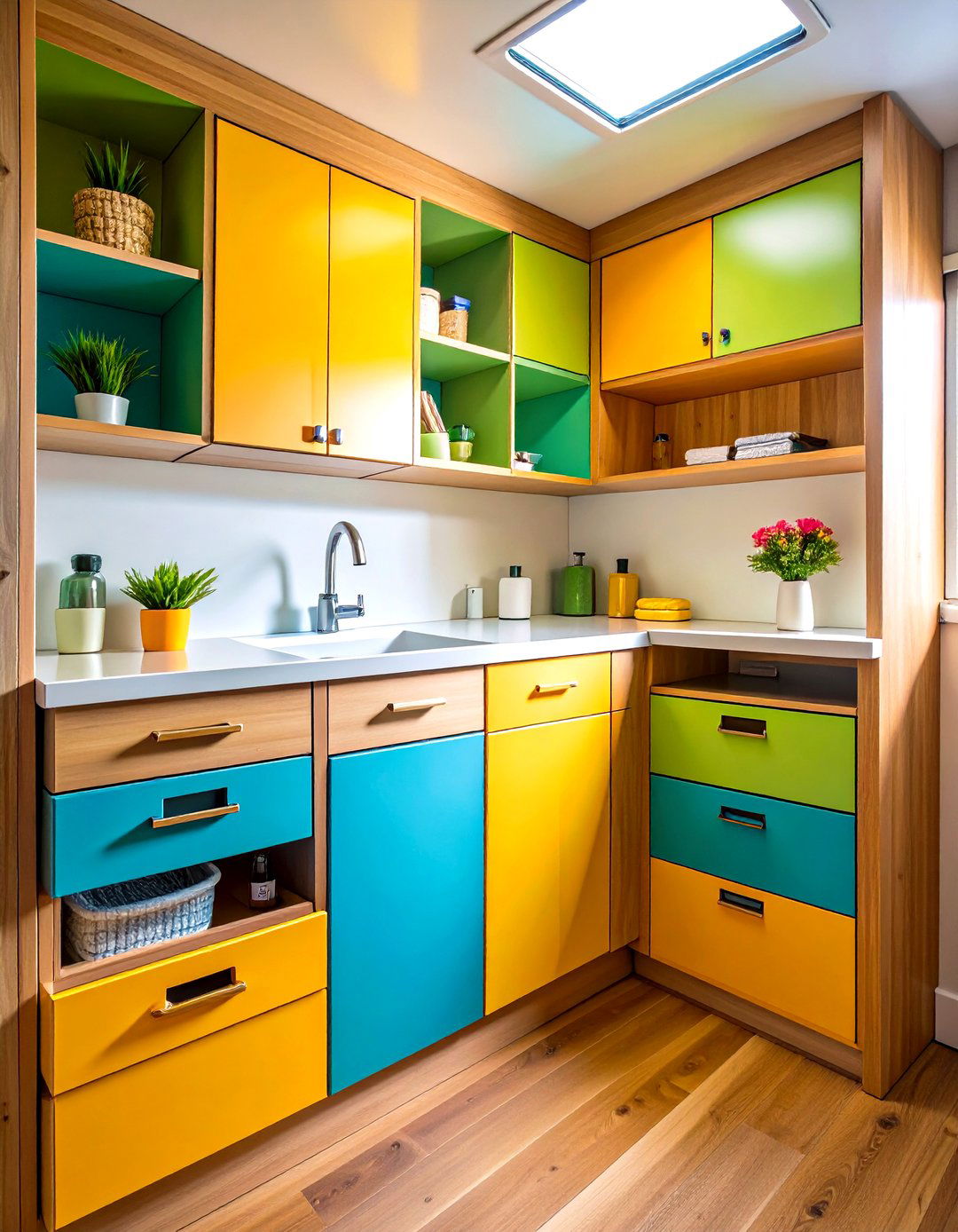 Leverage Hidden and Under Table Storage Compartments - 20 Small Rv Bathroom Ideas
