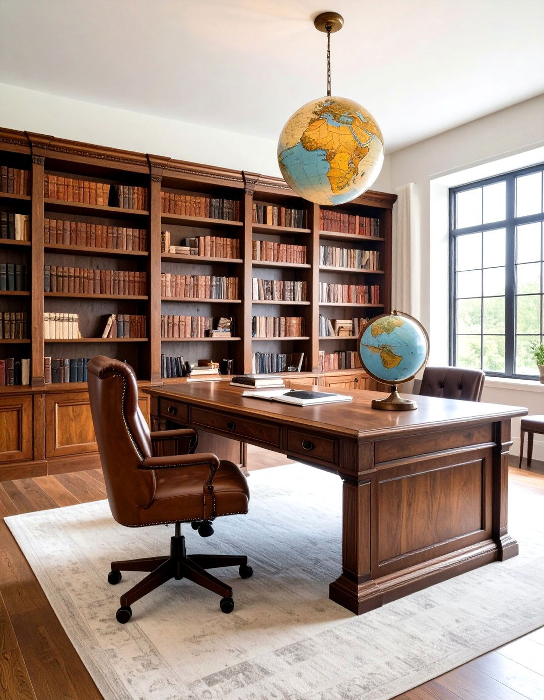 Library Inspired Man Cave Office Design - 20 Man Cave Office Ideas
