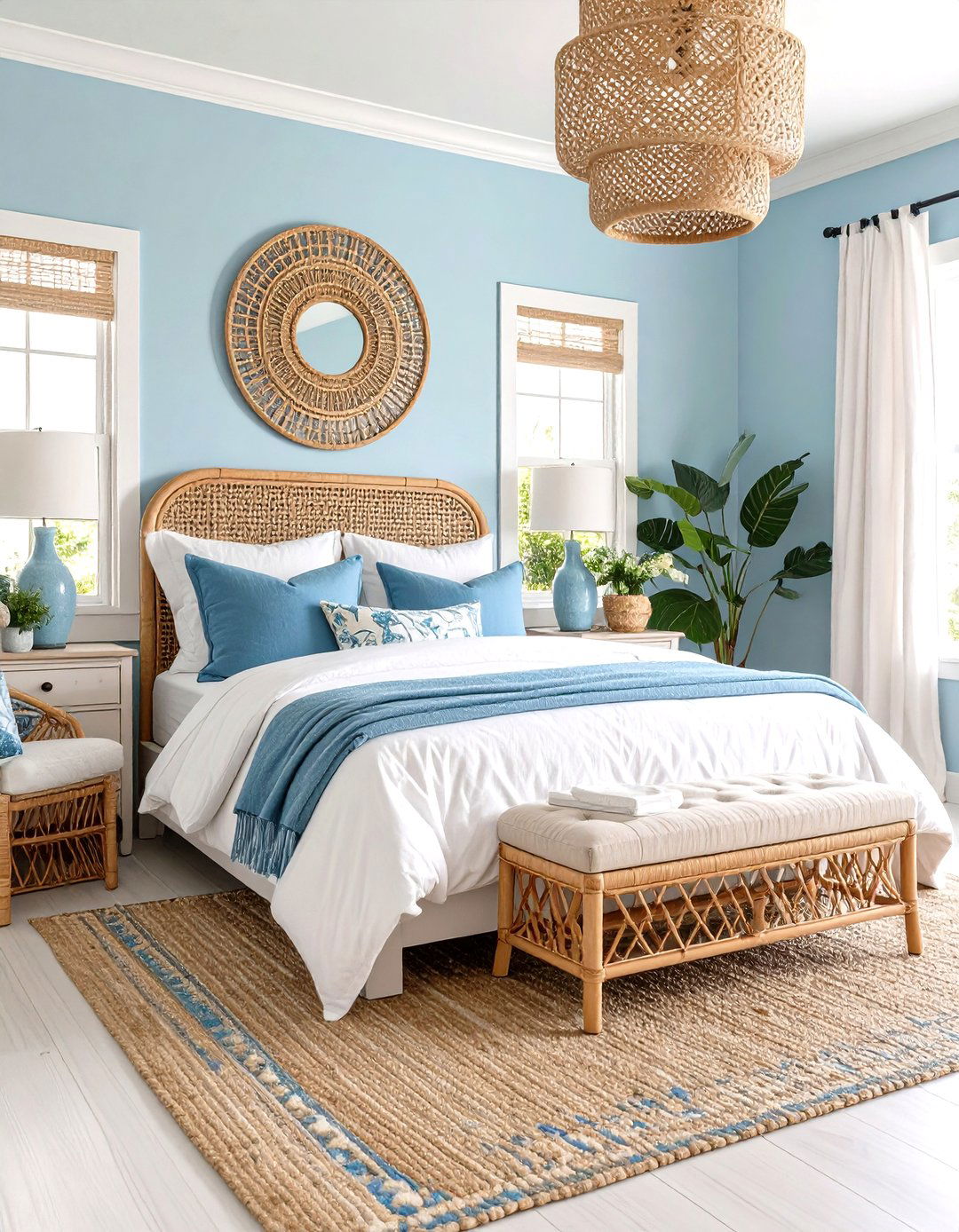 Light Blue Bedroom with White Accents - 20 Blue Bedroom Ideas
