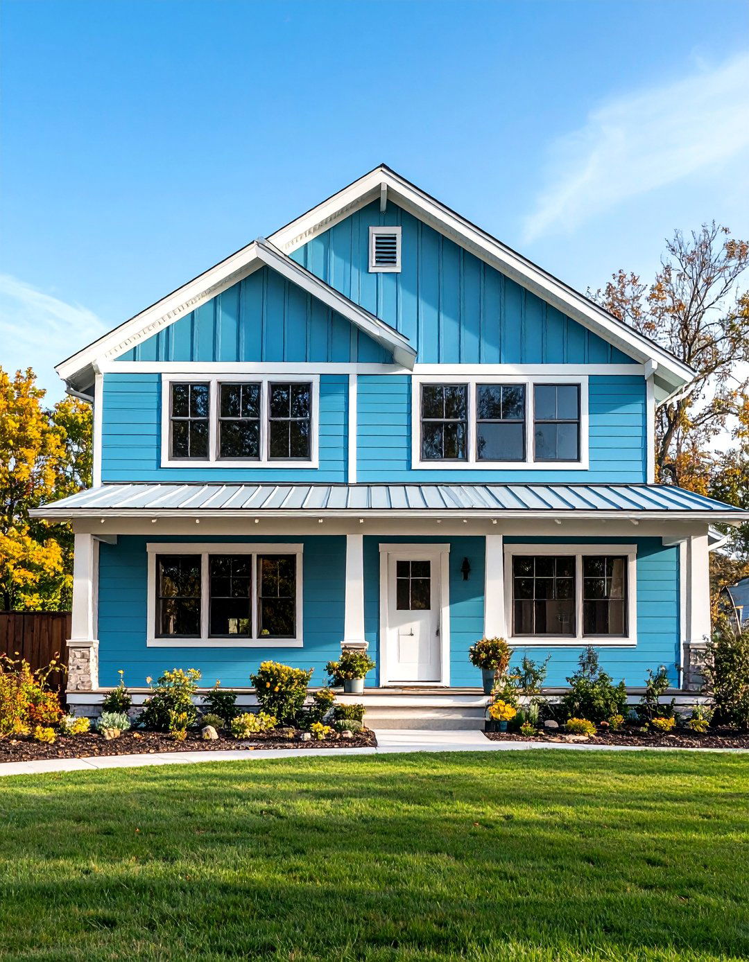 Light Blue Ranch House Exterior with Horizontal Emphasis - 20 light blue house exterior ideas