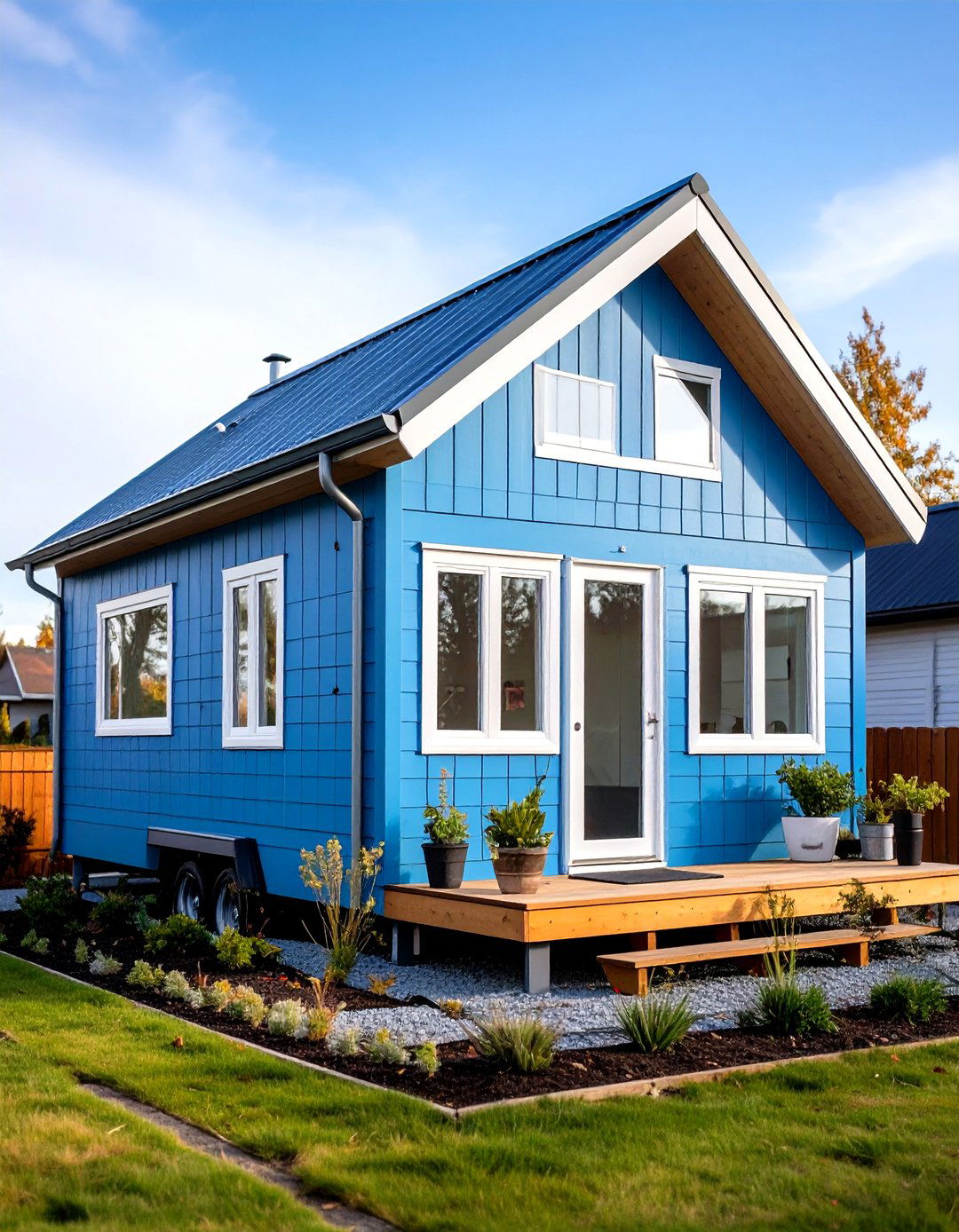 Light Blue Tiny House Exterior with Efficient Design - 20 light blue house exterior ideas