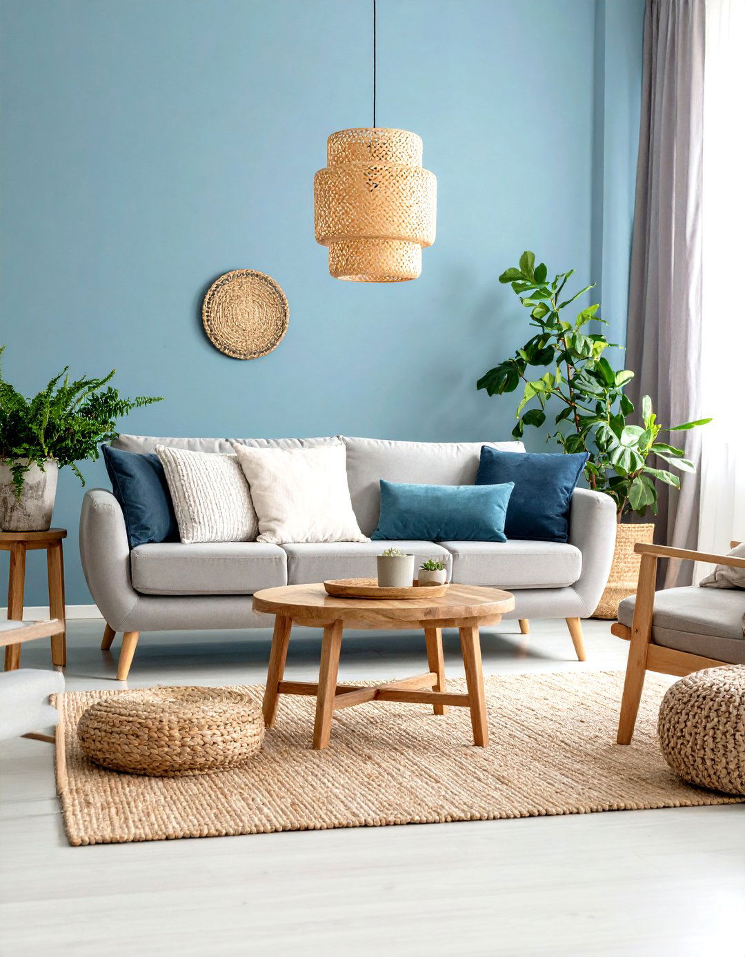Light Blue and Grey Living Room with Coastal Vibes - 20 Blue and Grey Living Room Ideas
