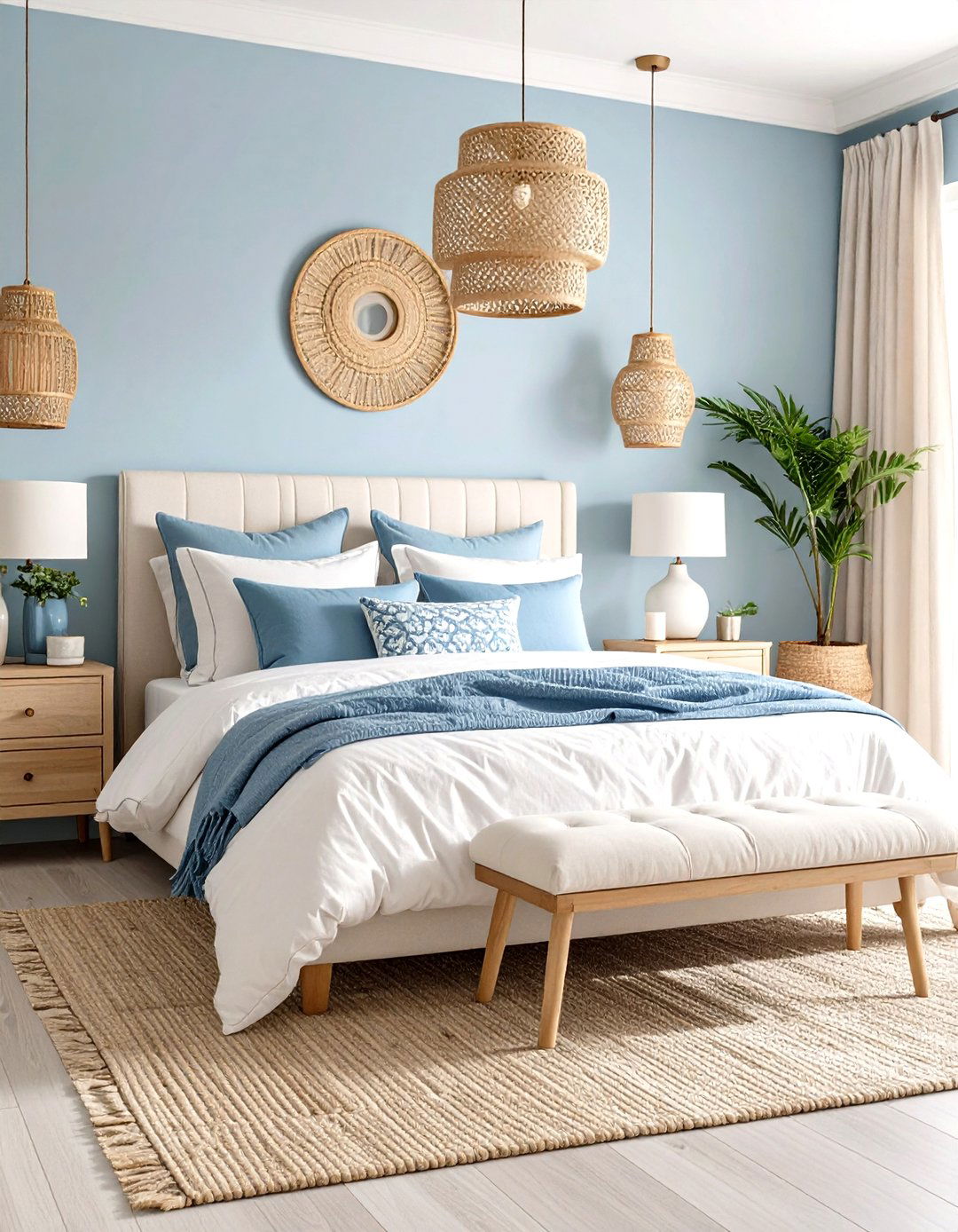 Light Blue and White Bedroom Serenity - 20 Blue and White Bedroom Ideas