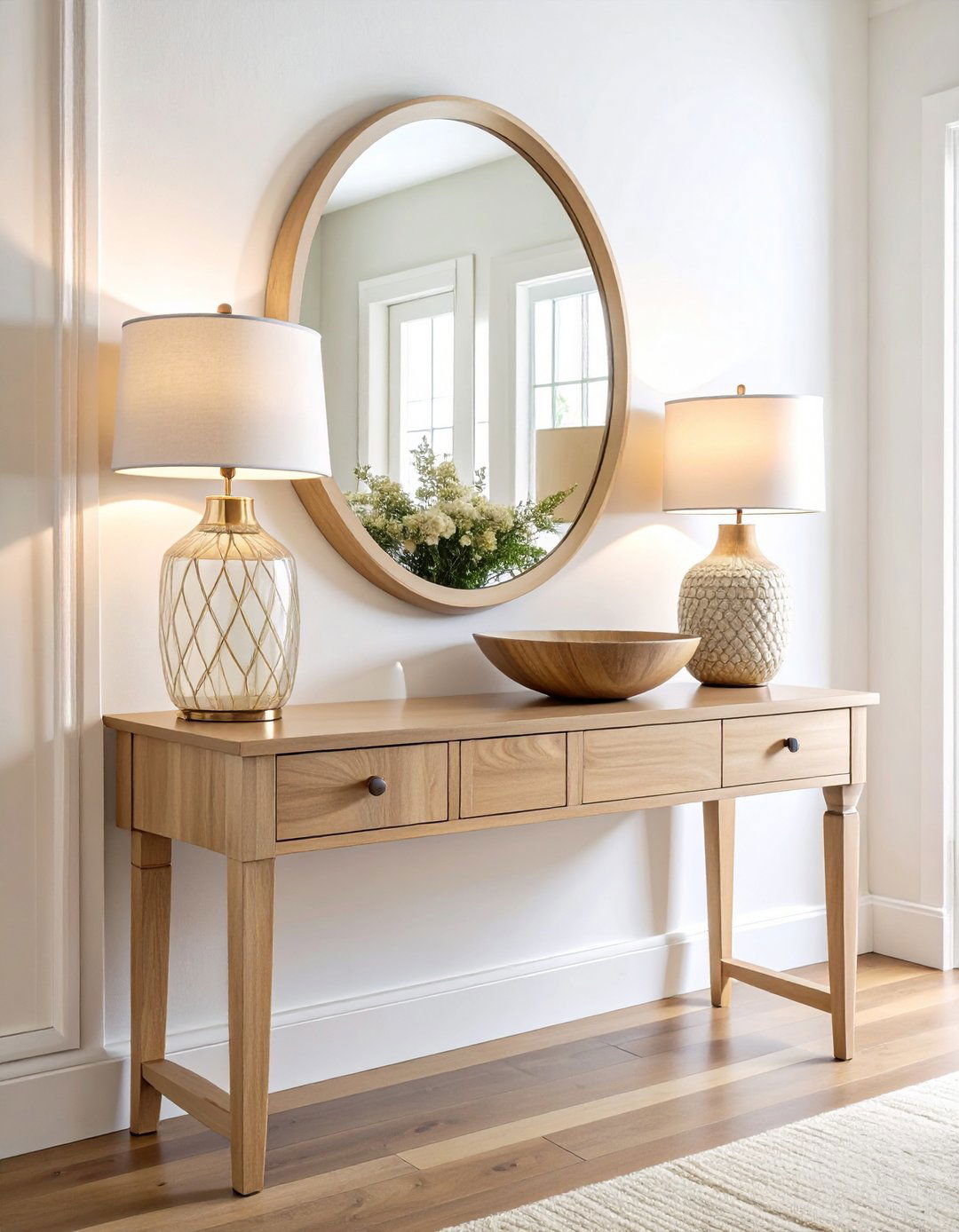 Light Filled Entry Table Minimalism - 20 Entry Table Decor Ideas