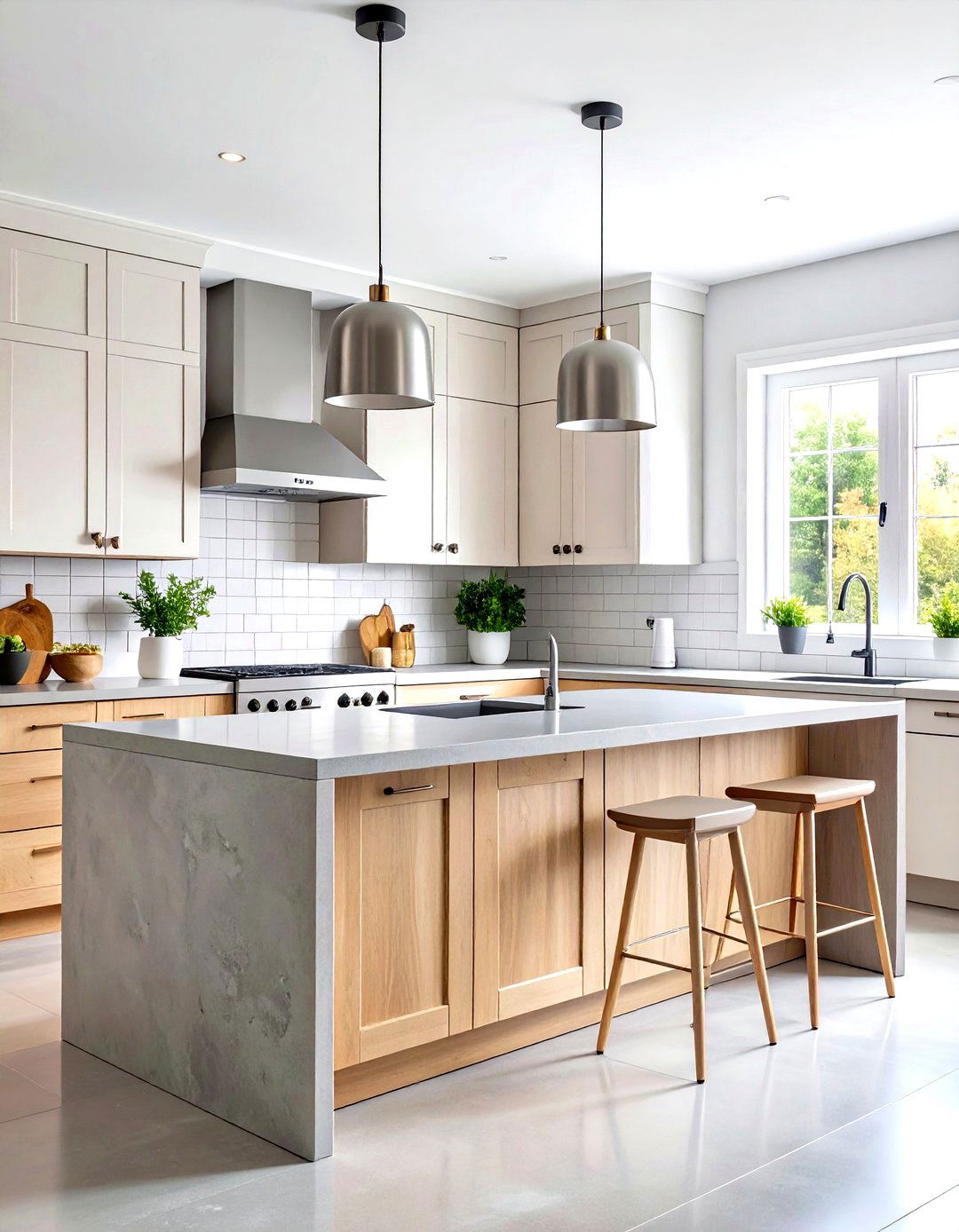 Light Gray Concrete Quartz Countertops Matching Oak Cabinets - 20 what color countertops go with oak cabinets
