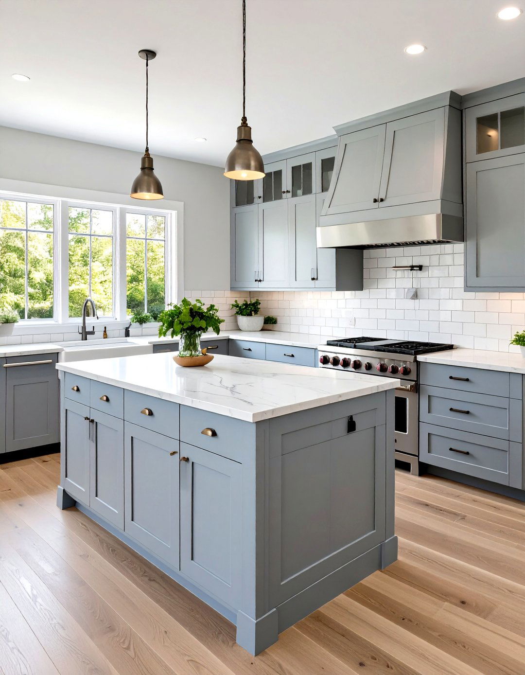 Light Gray Farmhouse Cabinets for Airy Spaces - 20 Farmhouse Kitchen With Gray Cabinets Ideas