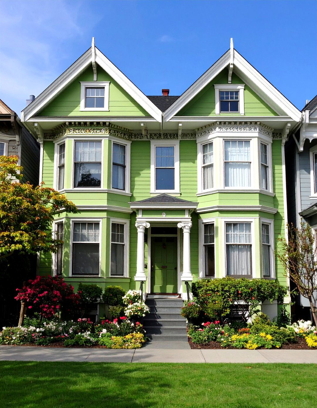 Light Green House Exterior Eclectic Fusion - 20 Light Green House Exterior Ideas
