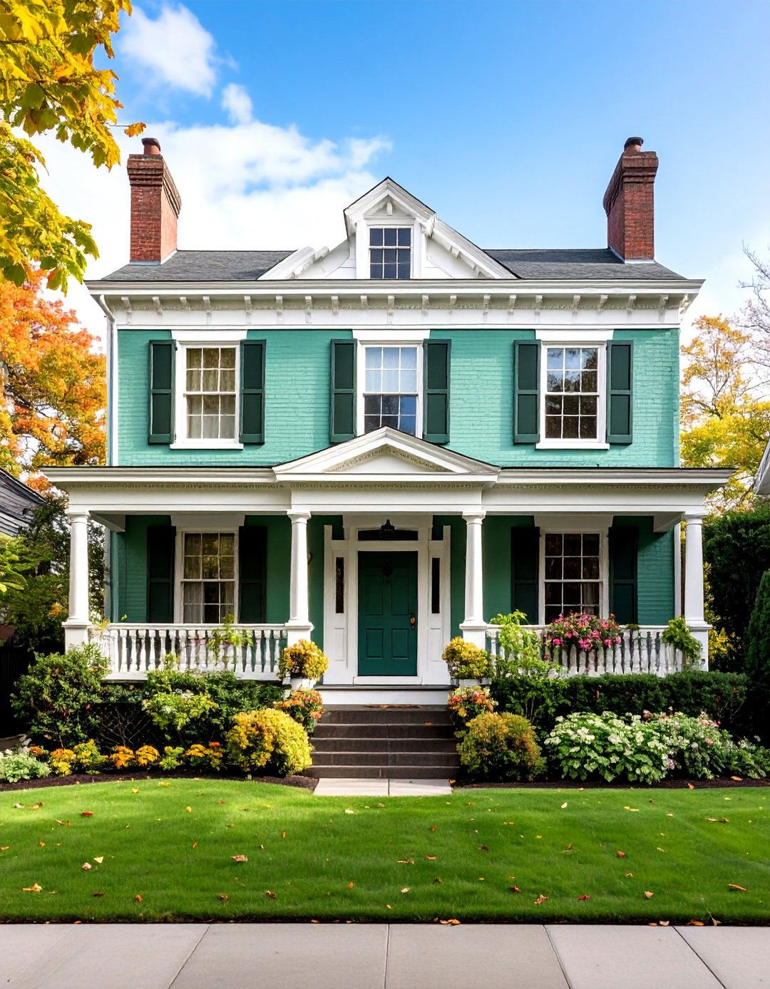Light Green House Exterior Georgian Symmetry - 20 Light Green House Exterior Ideas