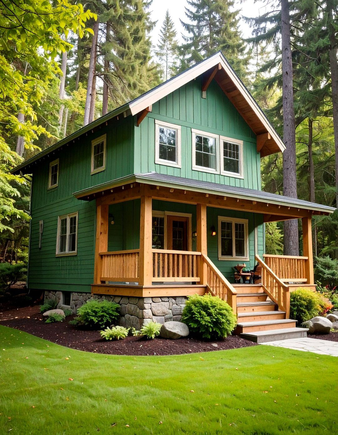 Light Green House Exterior Rustic Cabin Retreat - 20 Light Green House Exterior Ideas