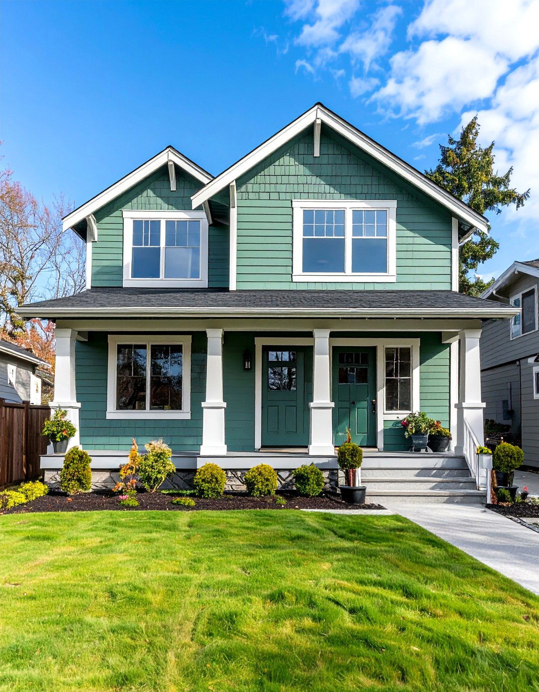 Light Green House Exterior Transitional Blend - 20 Light Green House Exterior Ideas