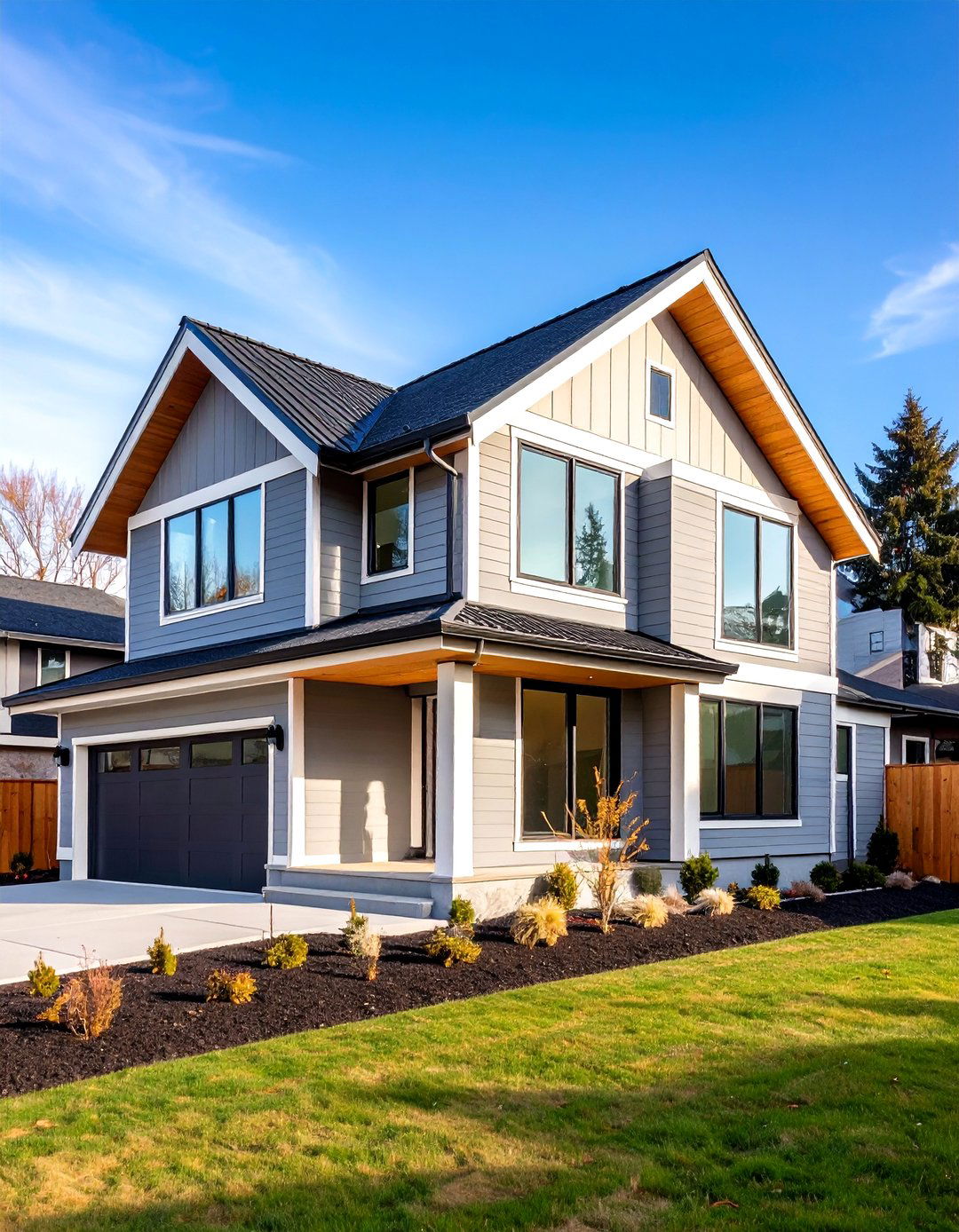 Light Grey House Contemporary Minimalist Clean Lines - 20 Light Grey House With White Trim Design Ideas