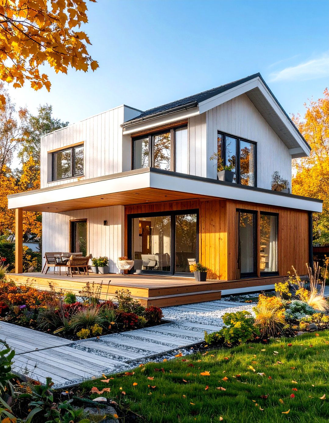 Light Grey House Scandinavian Minimalist with Natural Accents - 20 Light Grey House With White Trim Design Ideas
