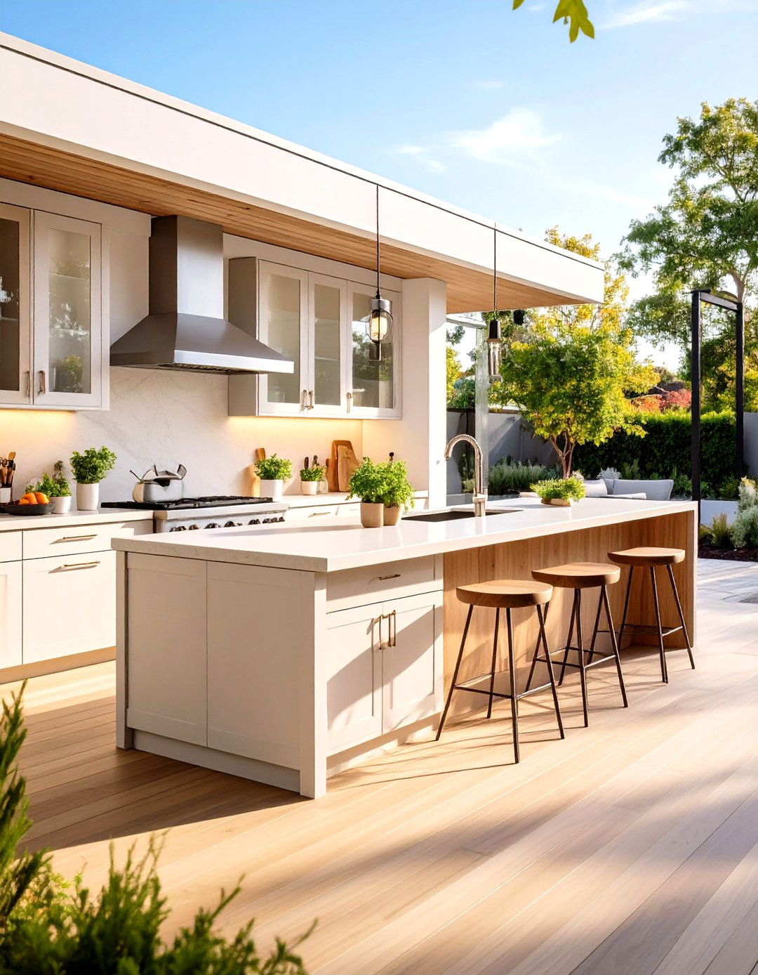 Light Neutral Outdoor Kitchen Countertop for Timeless Appeal - 20 Outdoor Kitchen Countertop Ideas