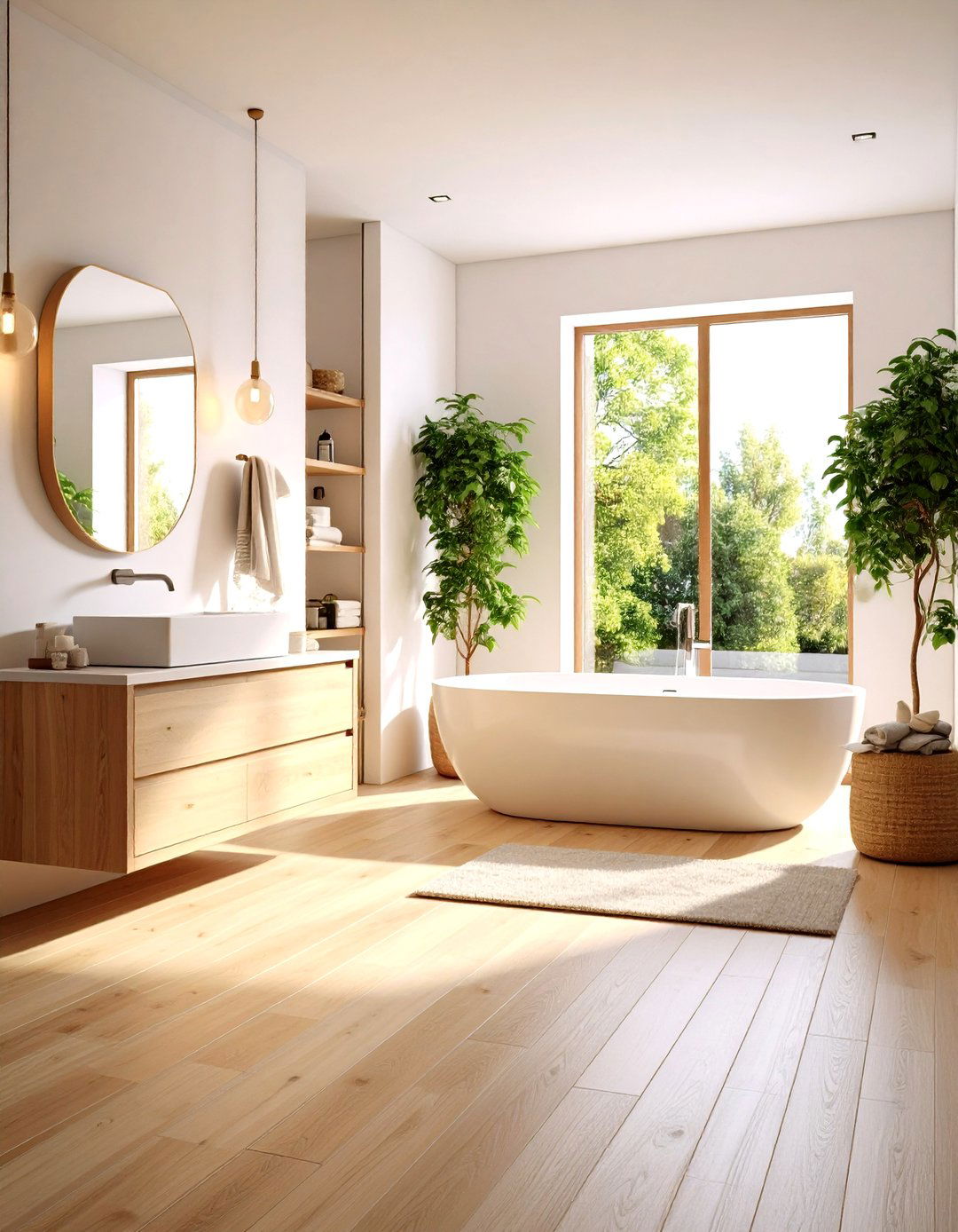 Light Oak Wood Floors in Bathrooms - 20 Ideas for Wood Floors in Bathrooms