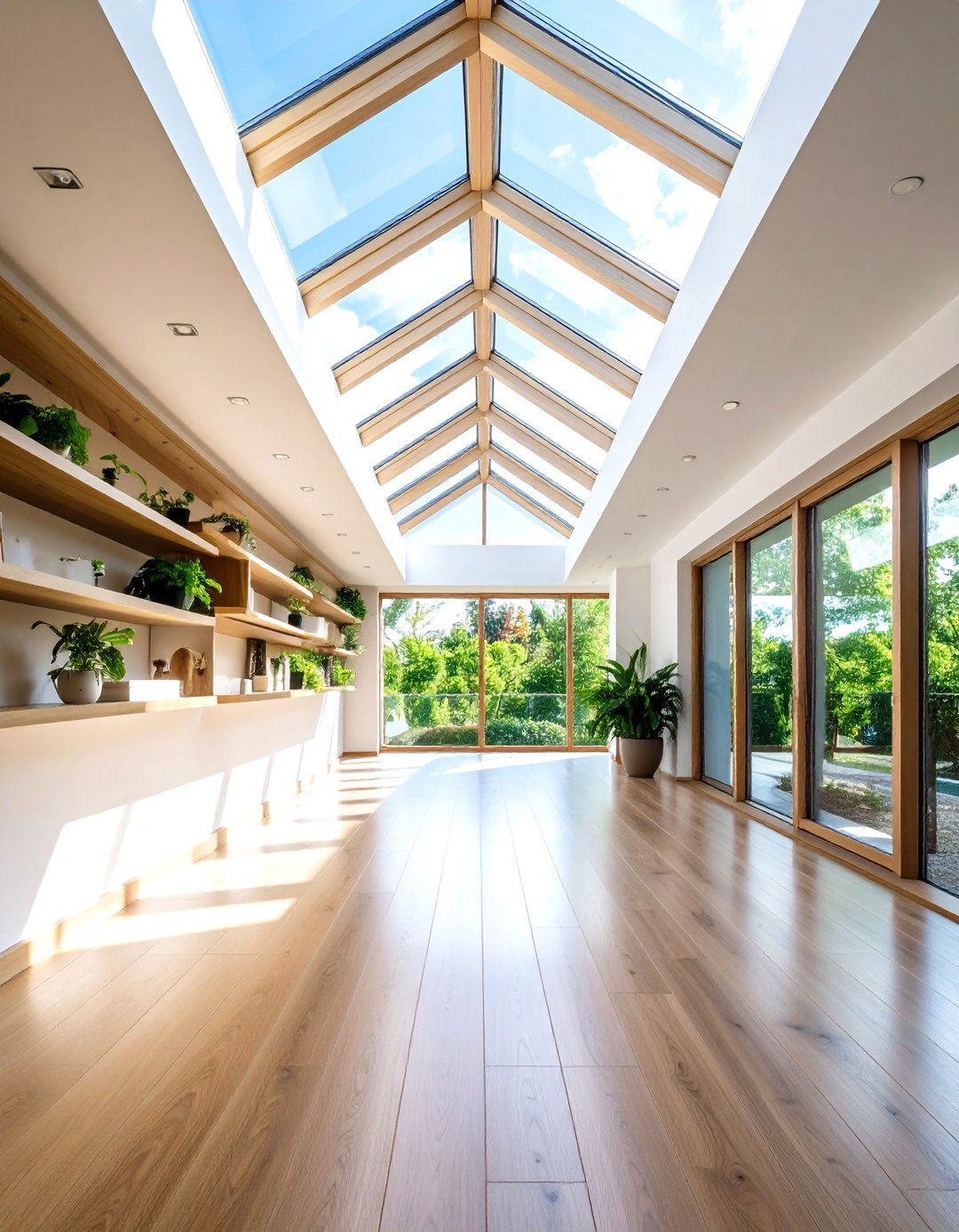 Light Spreading Skylight Shelf - 20 Half Wall Ideas