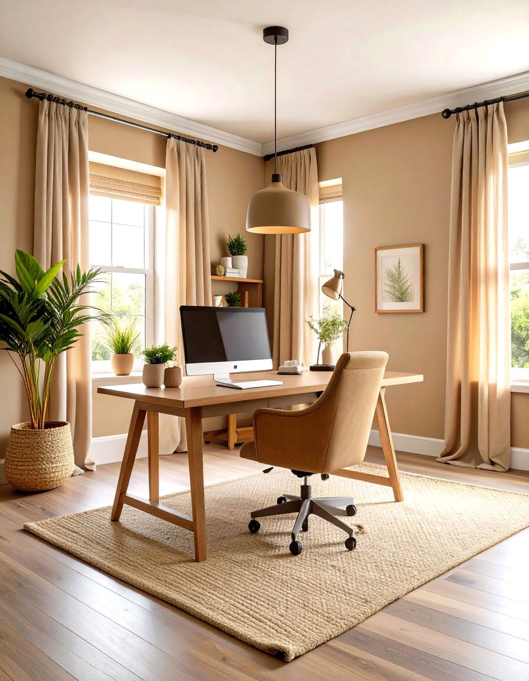 Light Truffle PPU A Neutral Home Office Paint Color - 20 Home Office Paint Colors