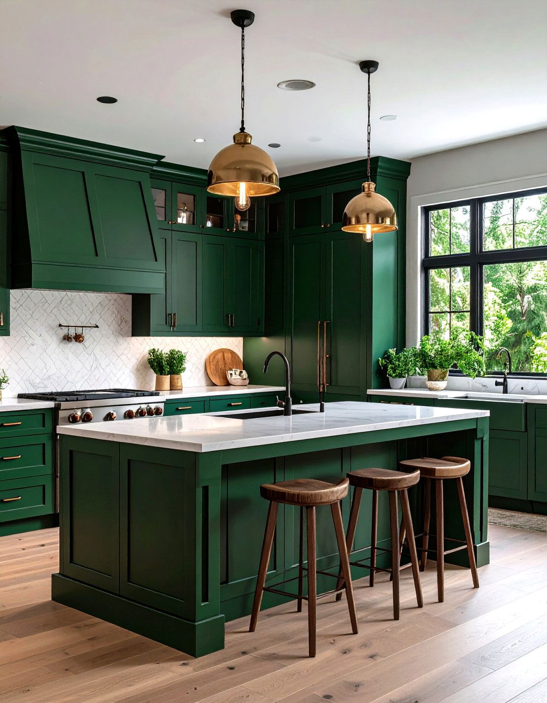 Light Upper Dark Green Kitchen Lowers - 20 Dark Green Kitchen Ideas