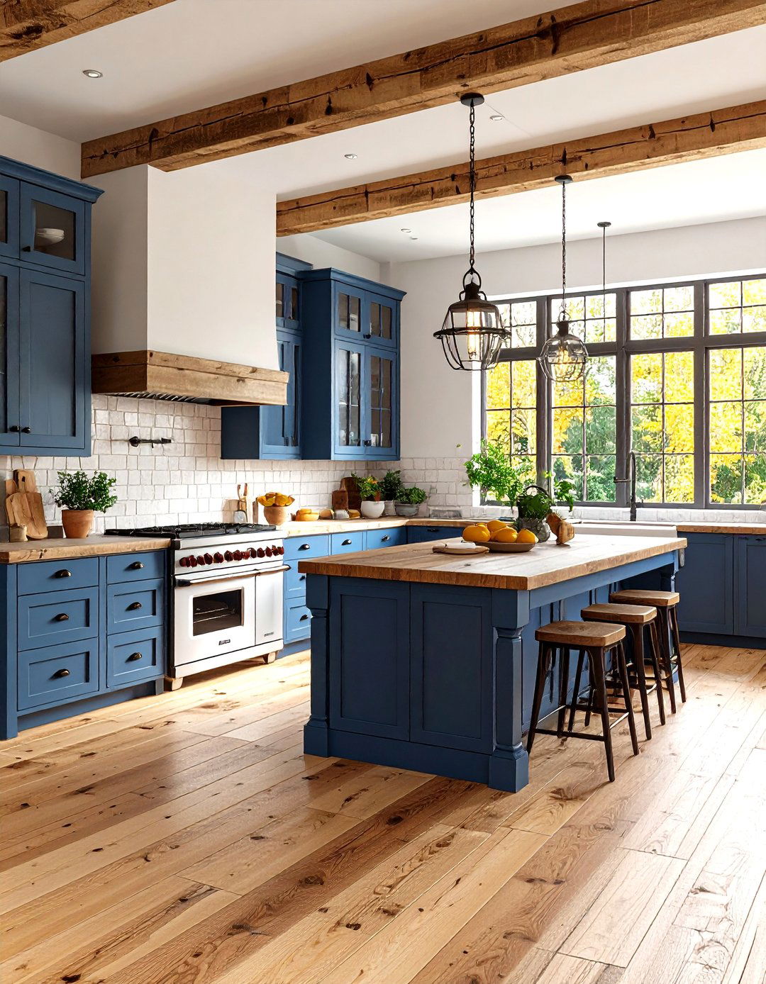 Light Wood Floor Rustic Kitchen with Natural Materials - 20 Light Wood Floor Kitchen Ideas