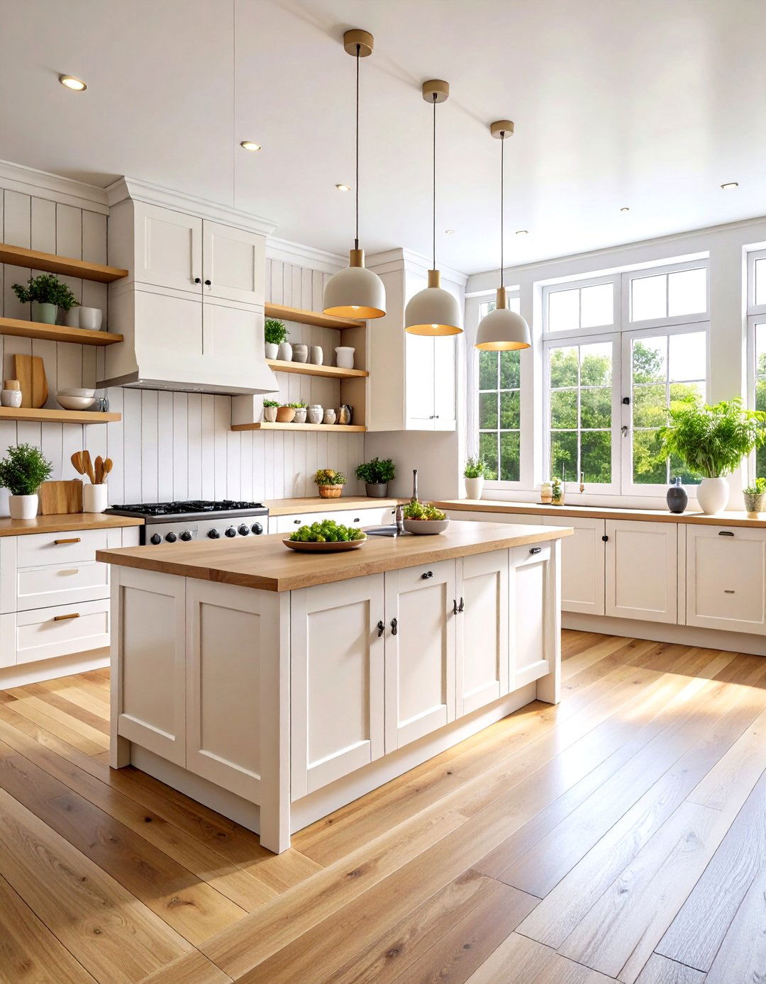 Light Wood Floor Scandinavian Minimalist Kitchen - 20 Light Wood Floor Kitchen Ideas