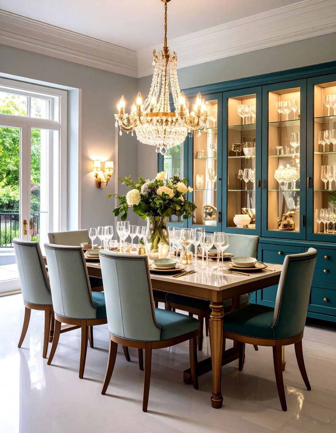 Lighted Display Cabinets Glam Up Dining Room Storage - 20 Dining Room Storage Ideas