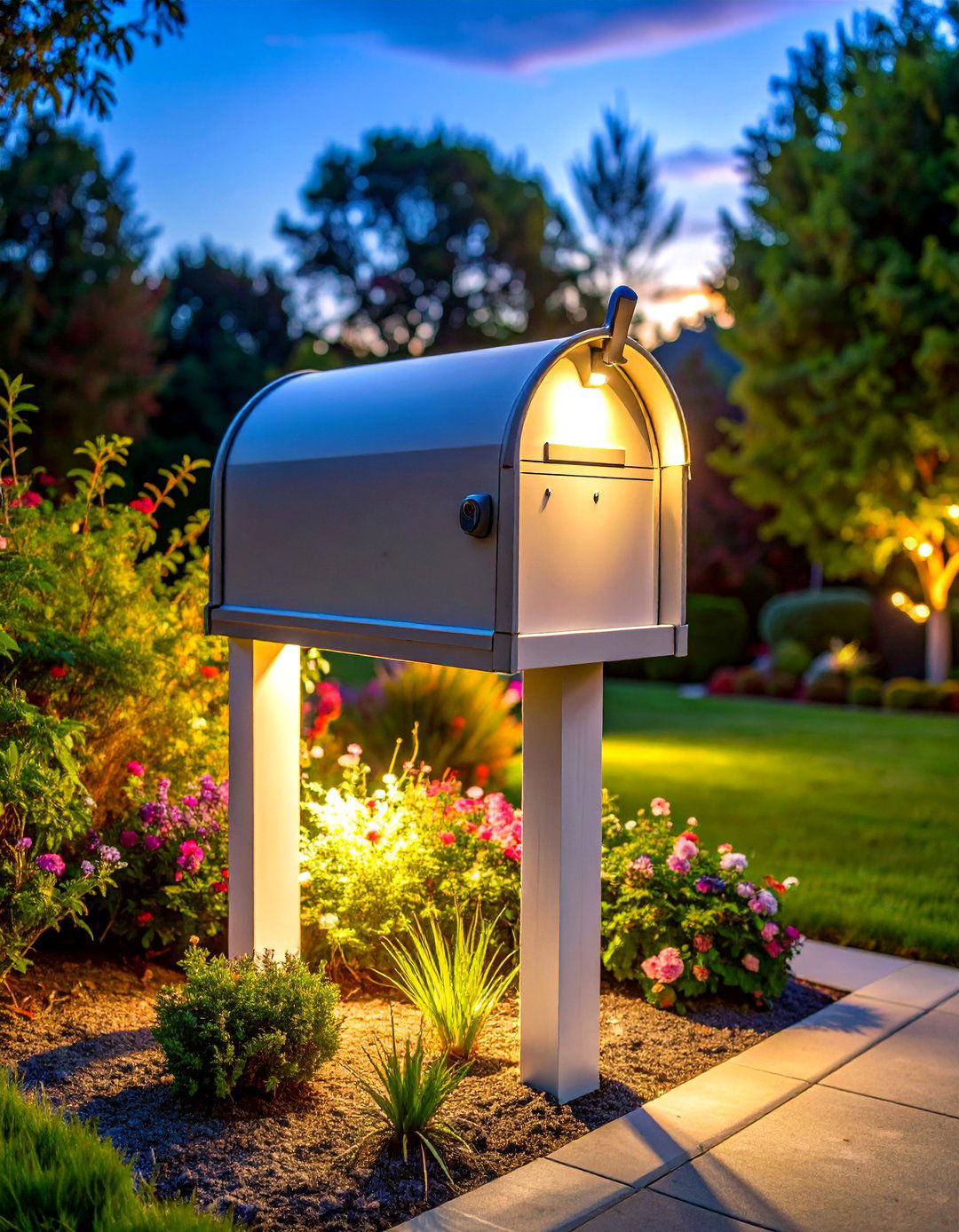 Lighted Evening Mailbox Landscaping - 20 Mailbox Landscaping Ideas