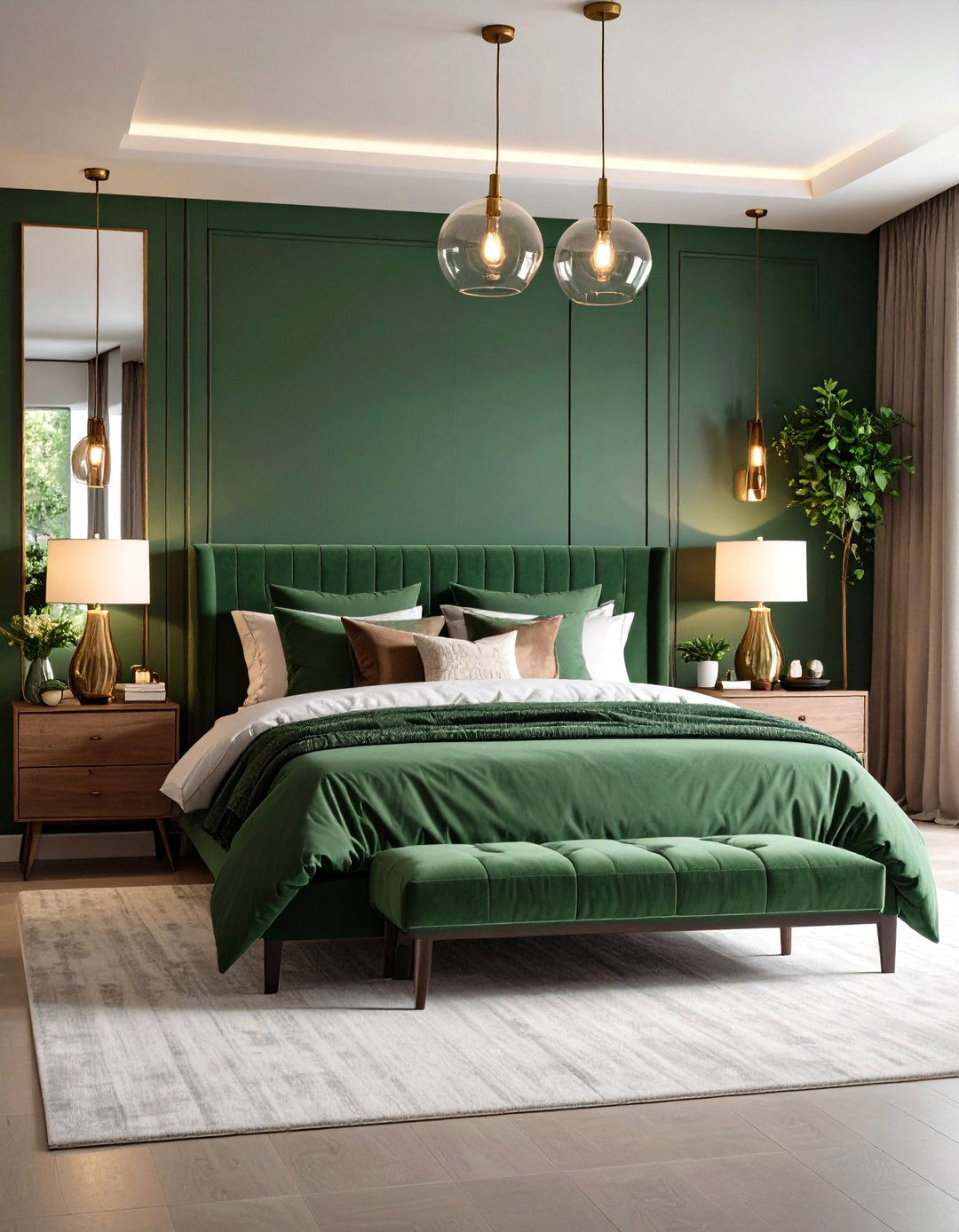 Lighting Tricks for Small Emerald Green Bedrooms - 20 Emerald Green Bedroom Ideas