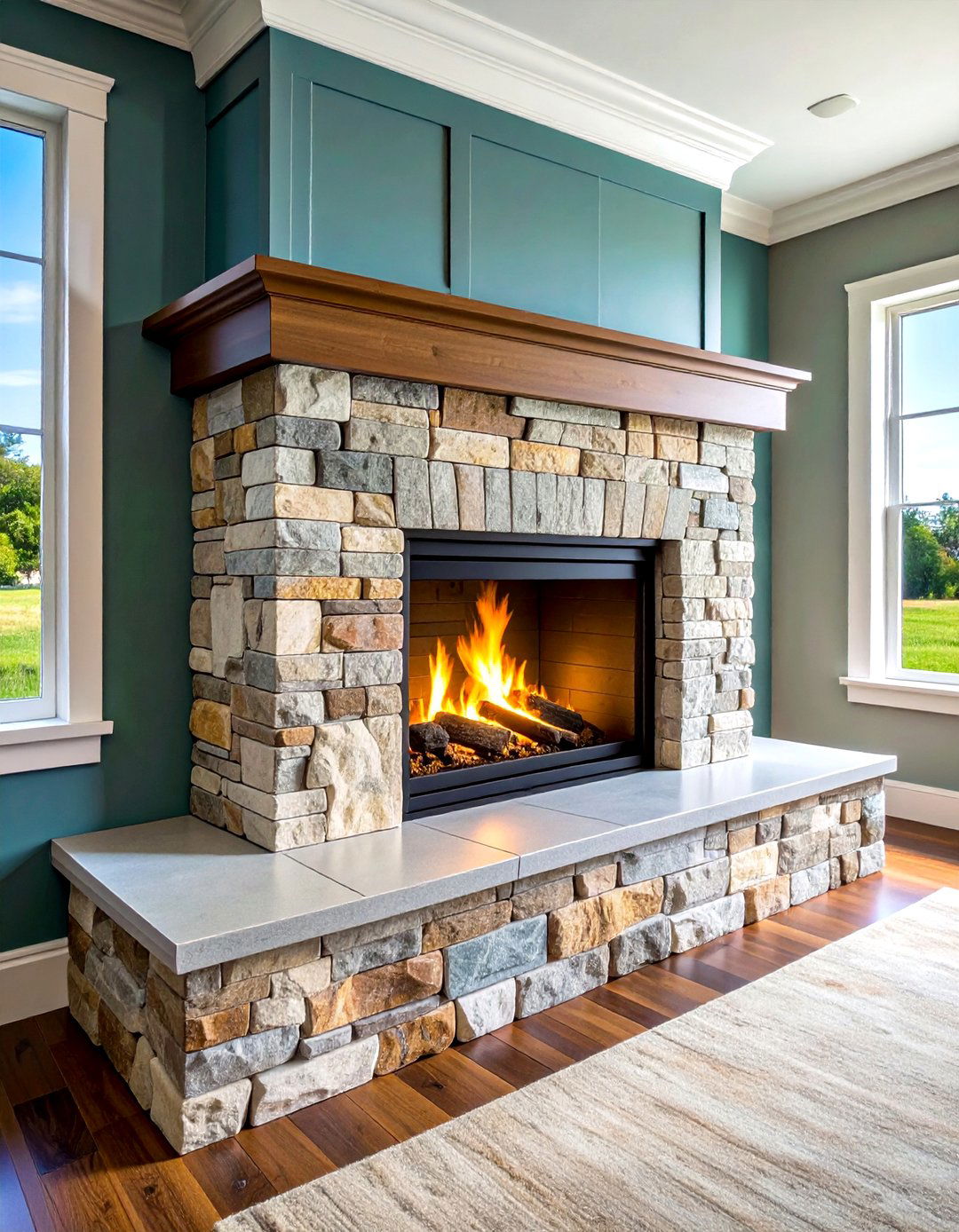 Lightweight DIY Faux Stone Panel Surround Weekend Project - 20 Faux Stone Fireplace Ideas