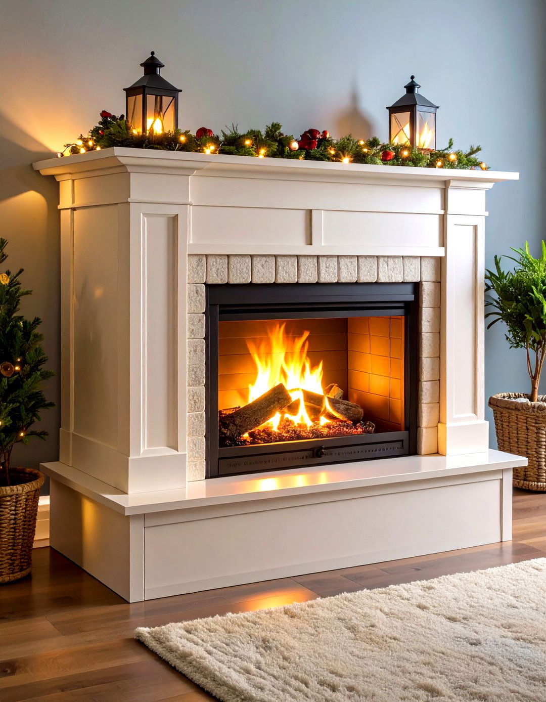 Lightweight Plywood Renter Friendly Faux Fireplace - 20 Faux Fireplace Ideas