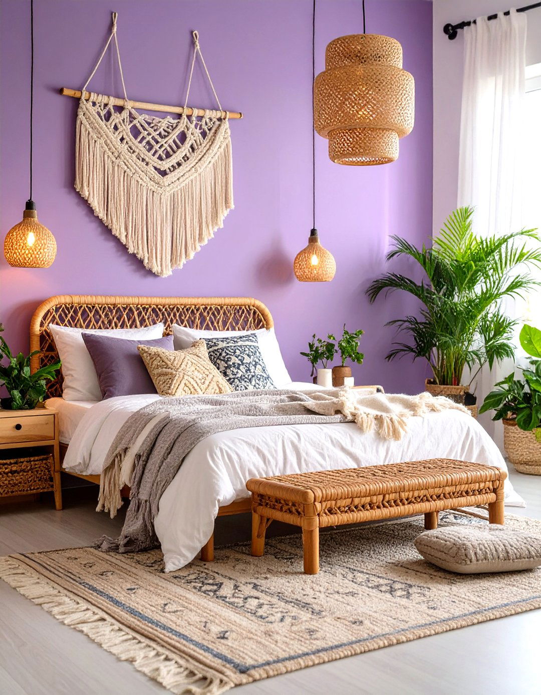 Lilac Bedroom with Bohemian Maximalist Flair - 20 Lilac Bedroom Ideas