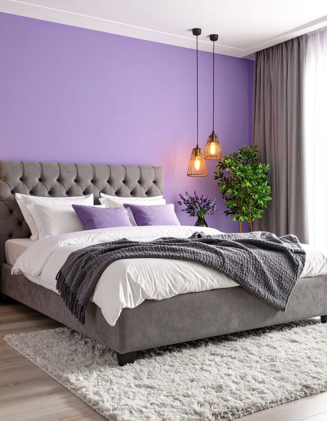 Lilac Bedroom with Contemporary Luxury Spa - 20 Lilac Bedroom Ideas