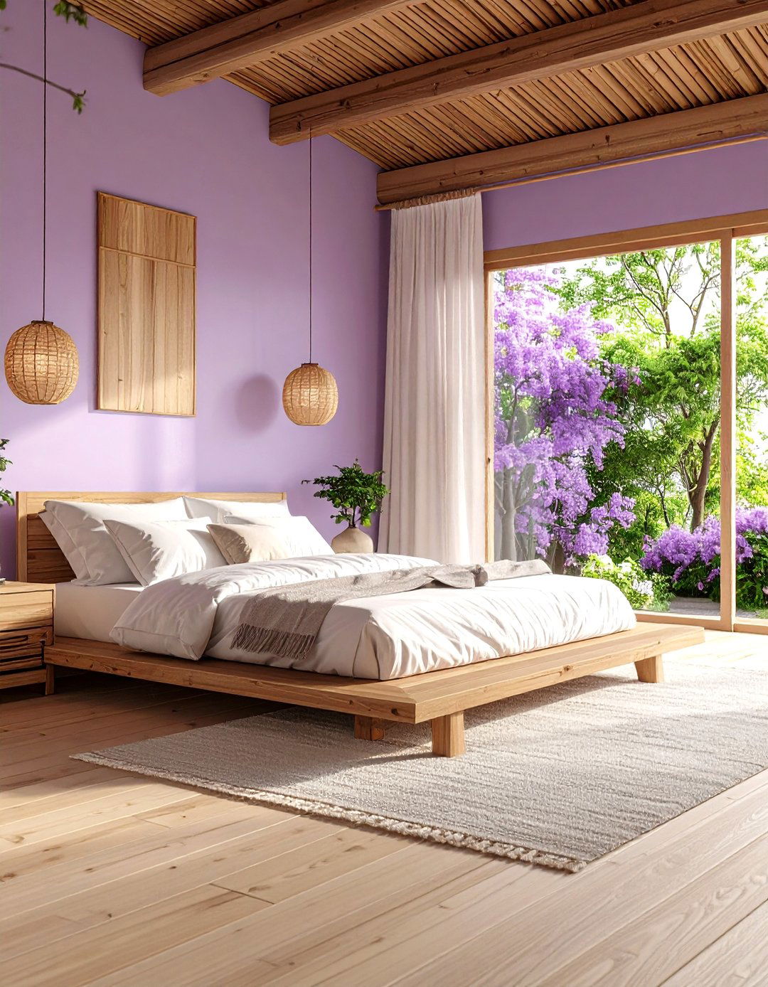 Lilac Bedroom with Japanese Zen Serenity - 20 Lilac Bedroom Ideas