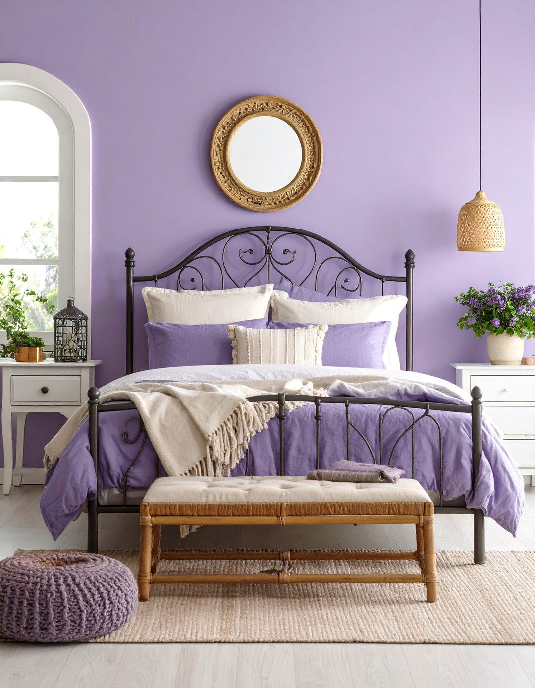 Lilac Bedroom with Mediterranean Coastal Style - 20 Lilac Bedroom Ideas