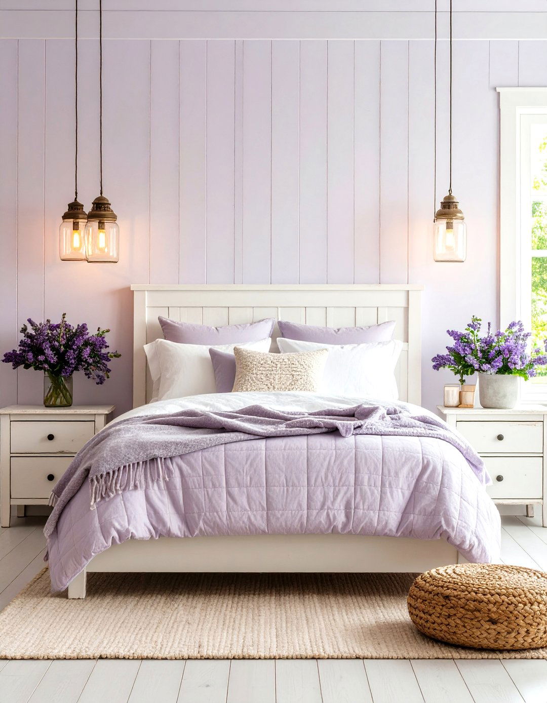 Lilac Bedroom with Rustic Farmhouse Charm - 20 Lilac Bedroom Ideas