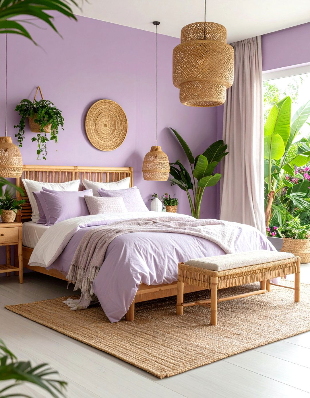 Lilac Bedroom with Tropical Paradise Vibes - 20 Lilac Bedroom Ideas