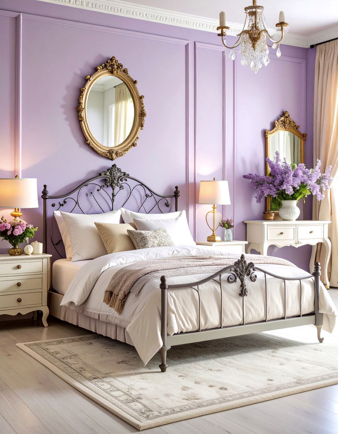 Lilac Bedroom with Vintage French Elegance - 20 Lilac Bedroom Ideas