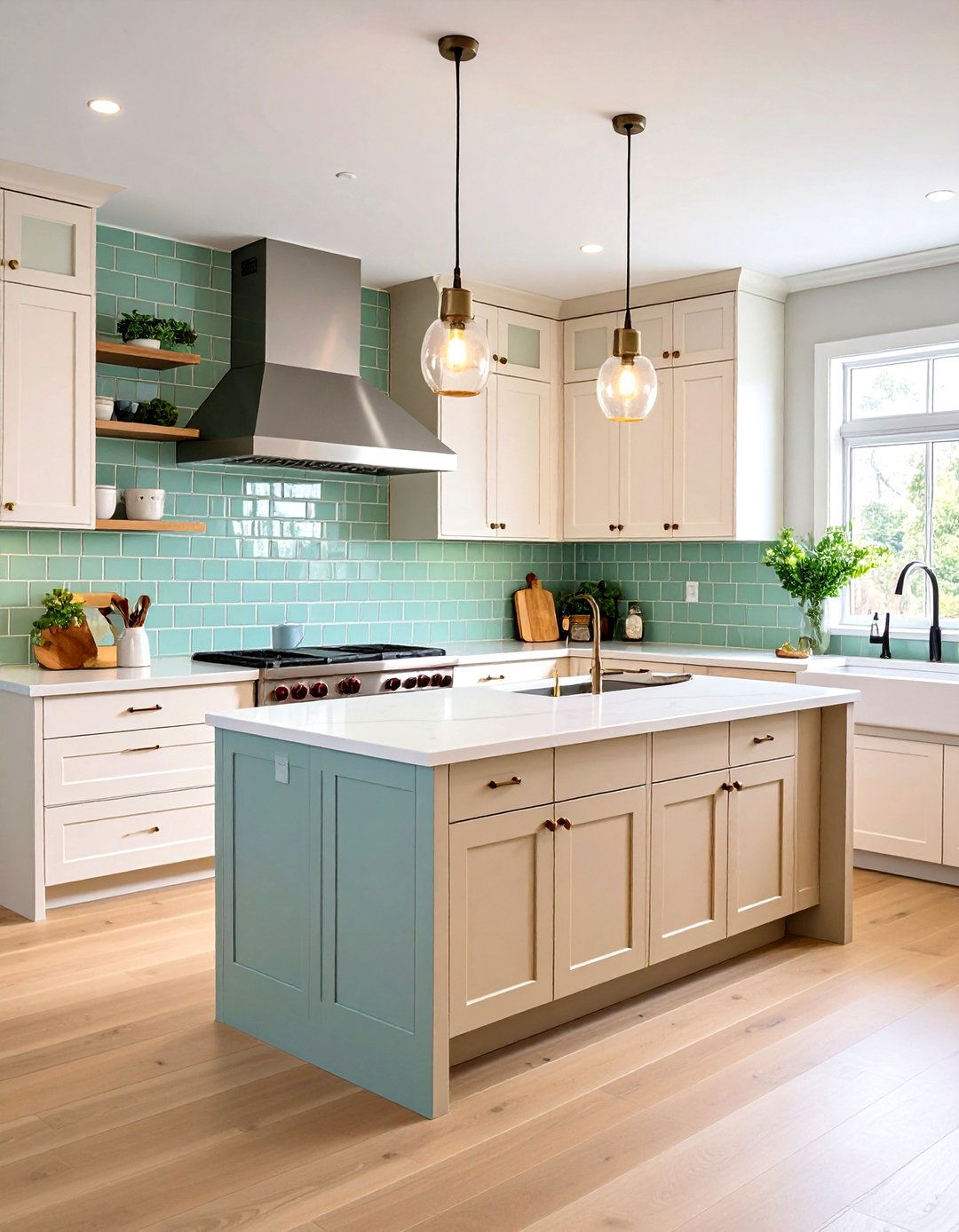 Lime Backsplash Buttercream Walls Kitchen - 20 Green and Yellow Kitchen Ideas